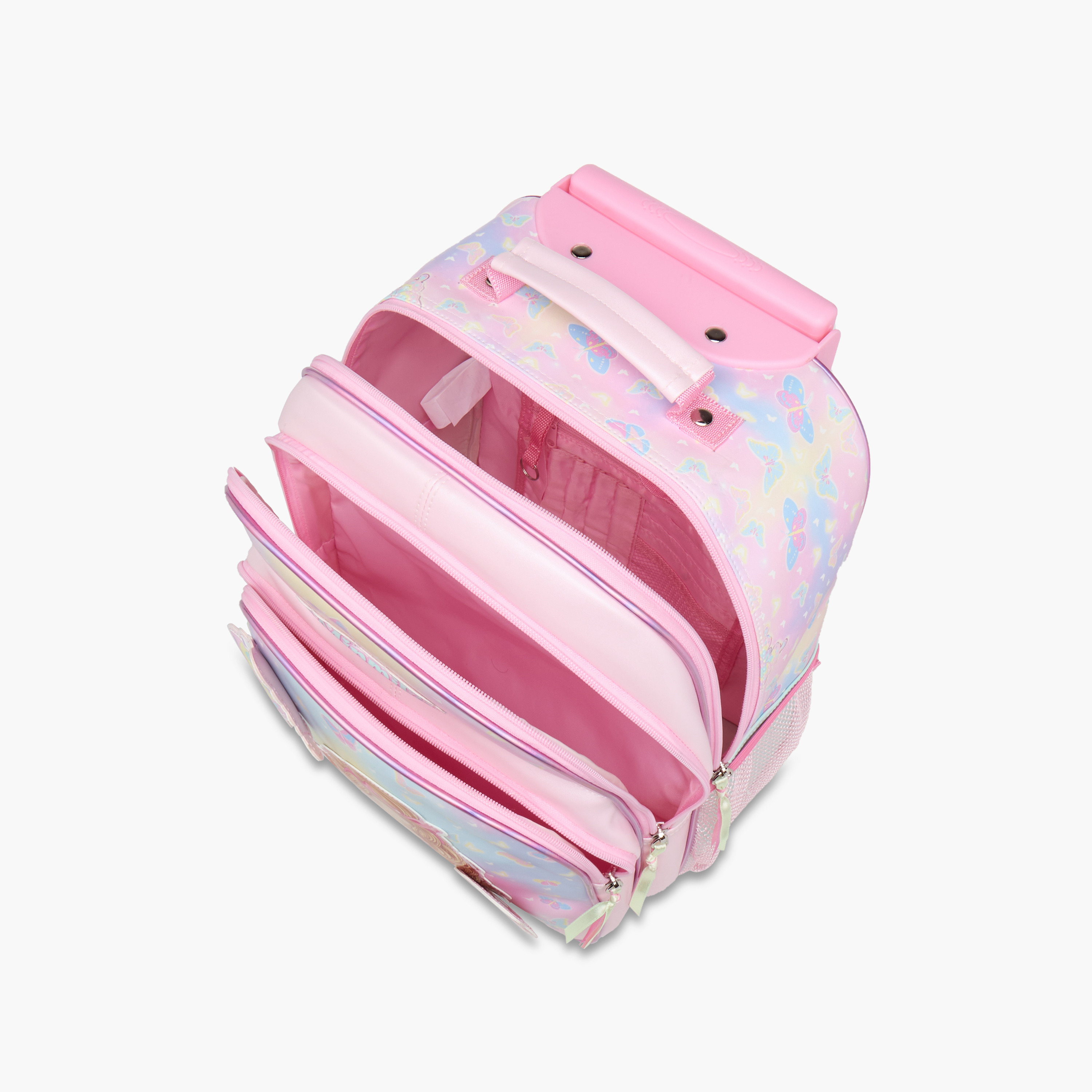 Minmie Butterfly Trolley Bag for Girls 5-8 Years with Retractable Handle – 14 inches-school-bagsandbackpacks-trolleybags-image-12