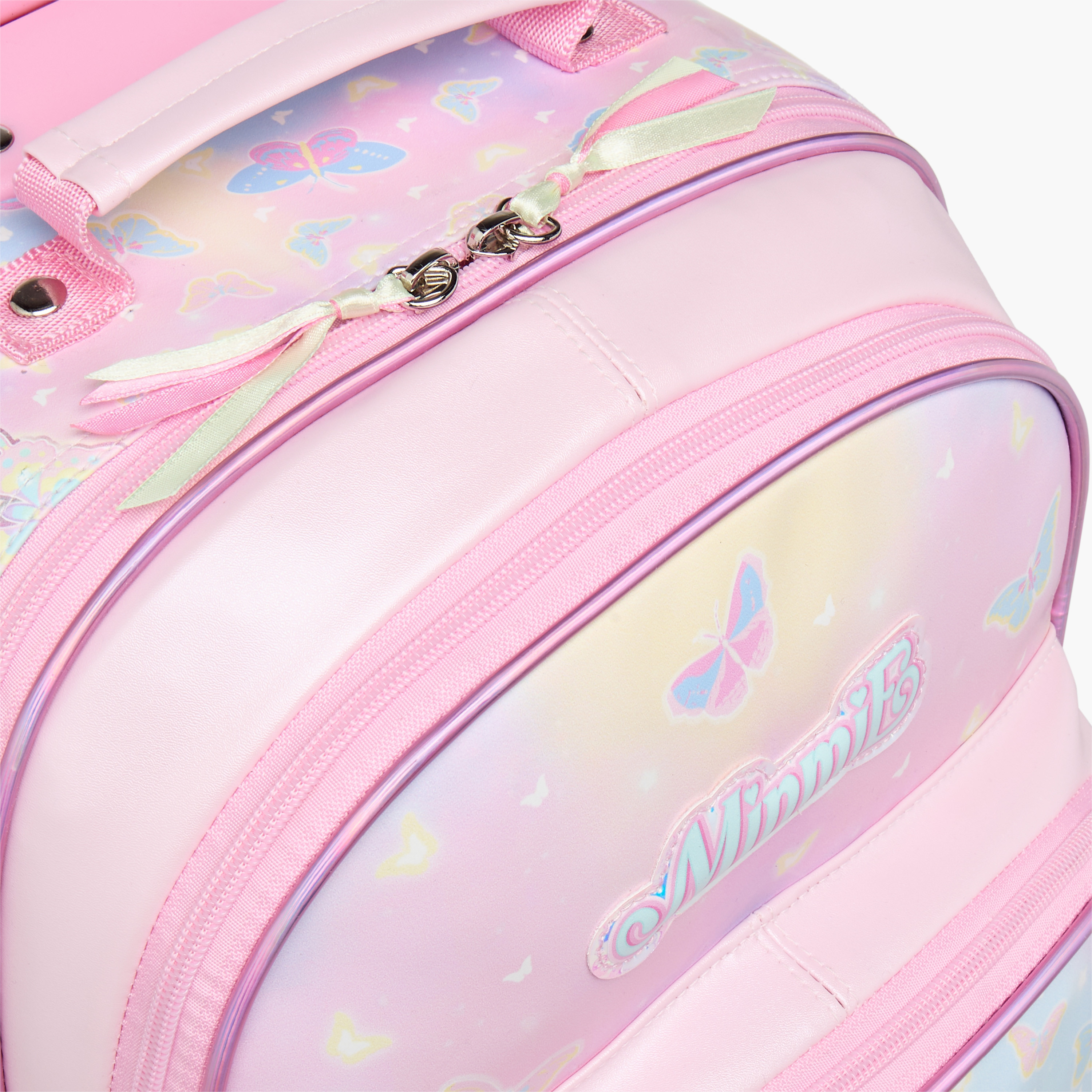 Minmie Butterfly Trolley Bag for Girls 5-8 Years with Retractable Handle – 14 inches-school-bagsandbackpacks-trolleybags-image-9