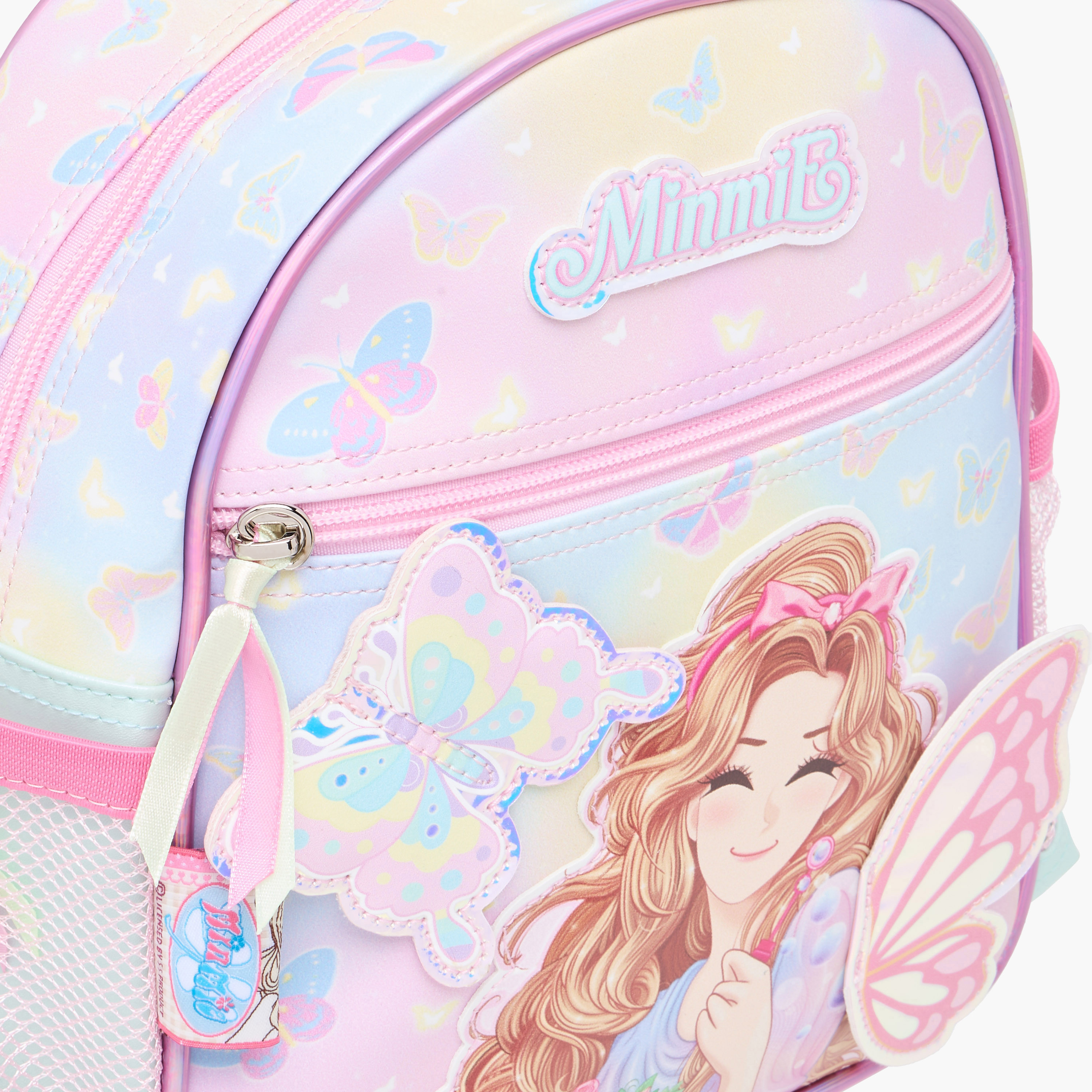 Minmie My Butterfly Print 10-inch Backpack with Adjustable Straps and Zip Closure - 21x9x25 cms-school-bagsandbackpacks-backpacks-image-7