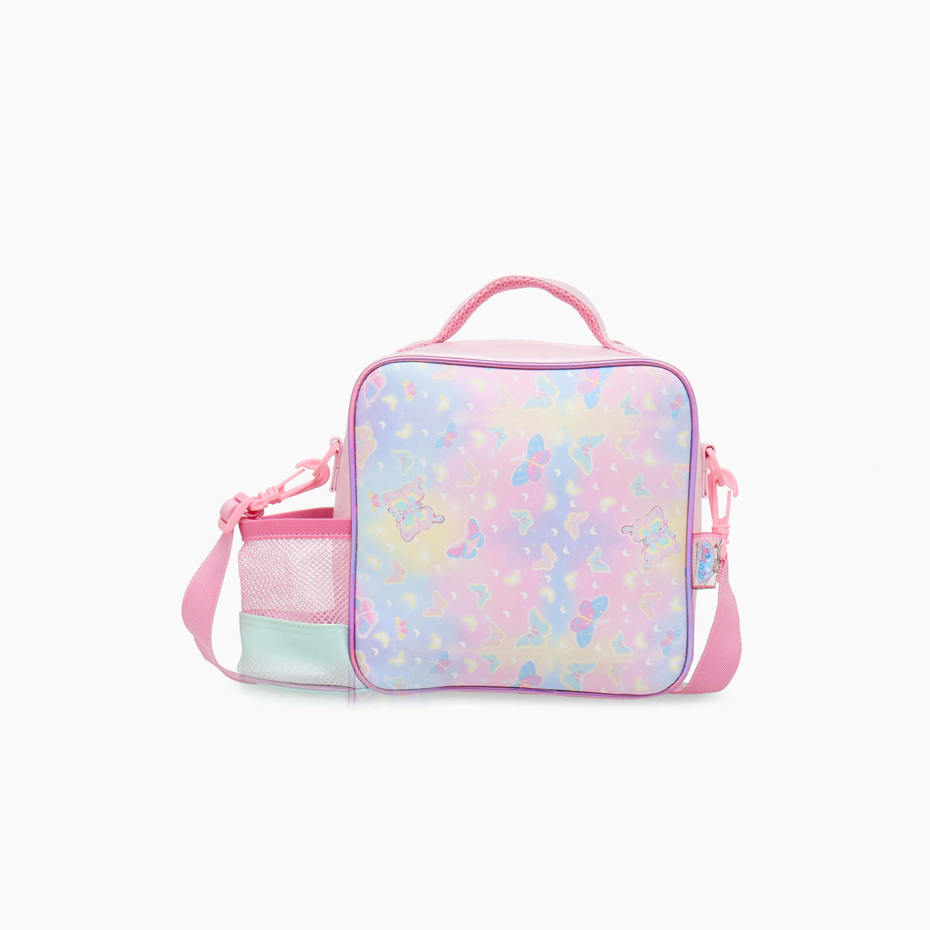 Minmie Butterfly Applique Lunch Bag with Handle and Zip Closure-school-lunchessentials-lunchbags-image-3