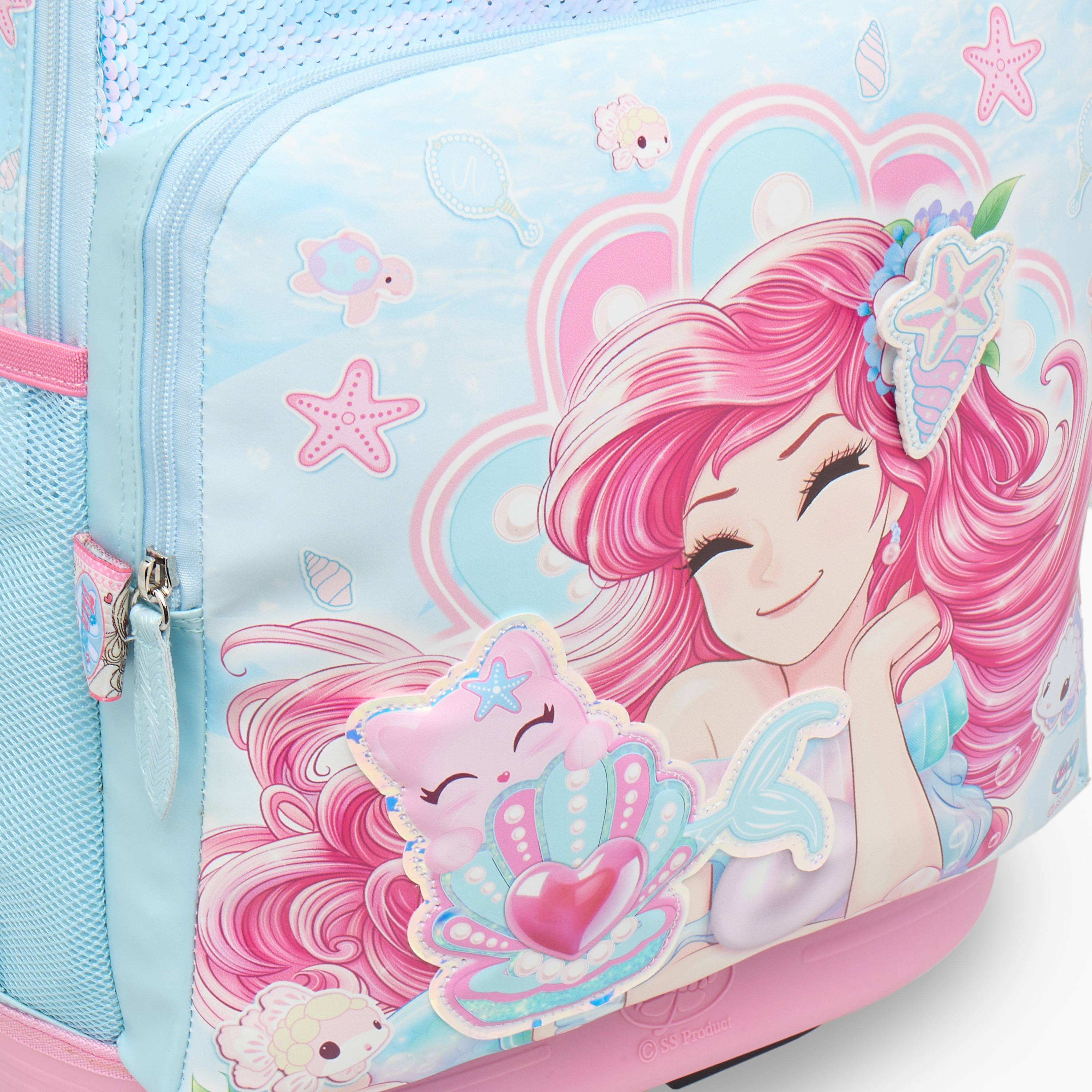 Minmie Mermaid Trolley Bag for Girls 5-8 Years with Retractable Handle – 18 inches-promo_LS20_OMN-image-9