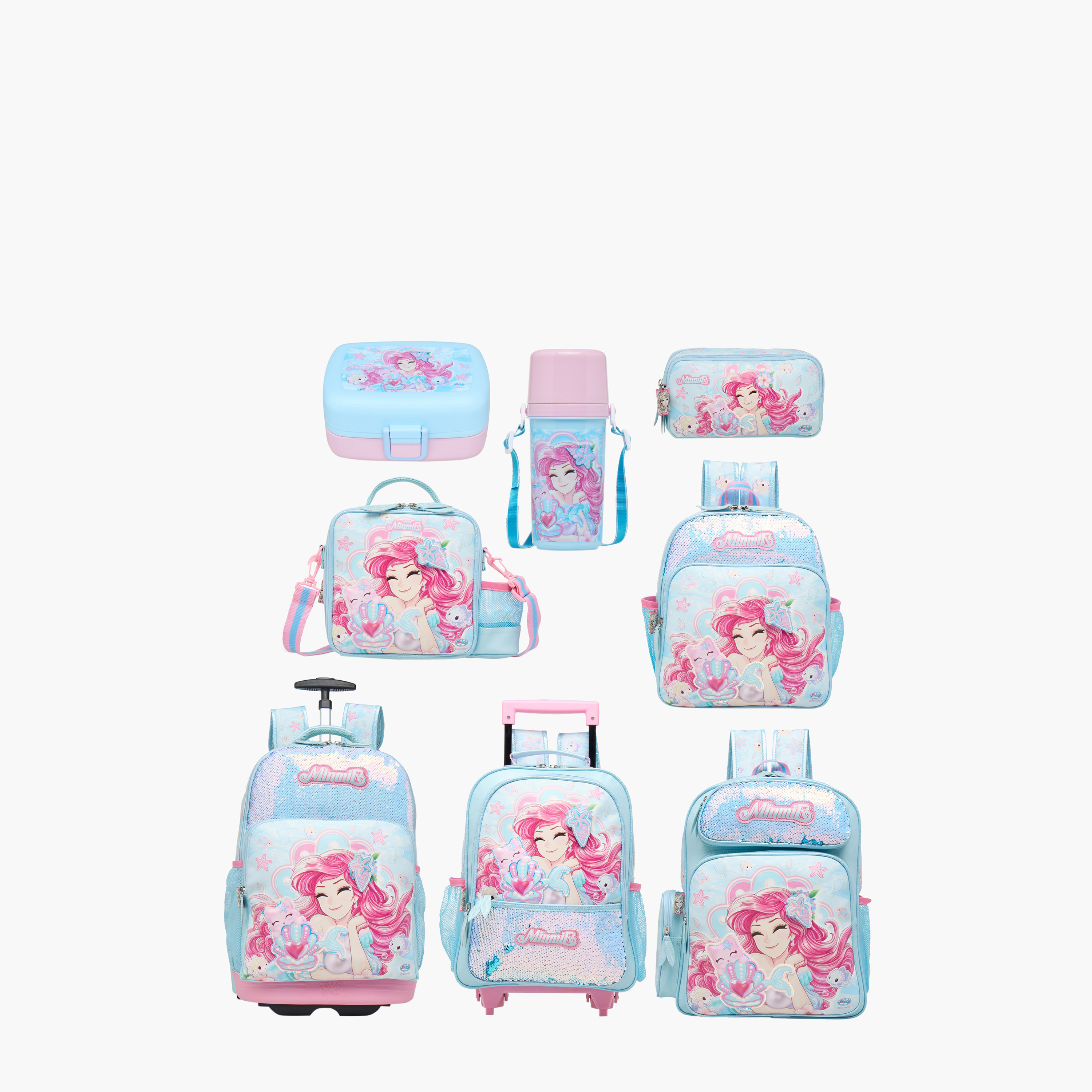 Minmie Mermaid Sequin Print 12-inch Backpack with Adjustable Shoulder Straps - 28x10x30 cms-promo_LS20_OMN-image-11