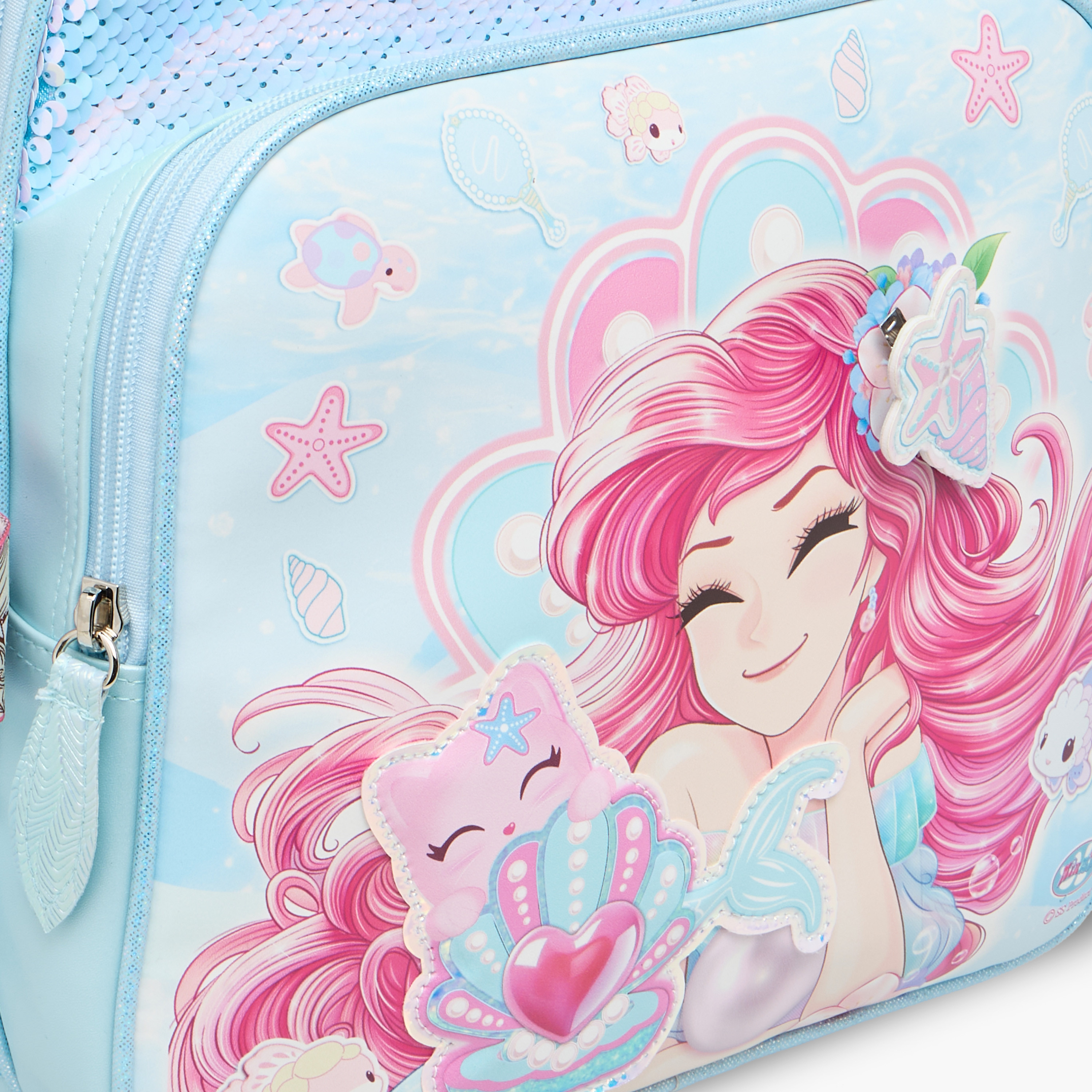 Minmie Mermaid Sequin Print 12-inch Backpack with Adjustable Shoulder Straps - 28x10x30 cms-promo_LS20_OMN-image-7