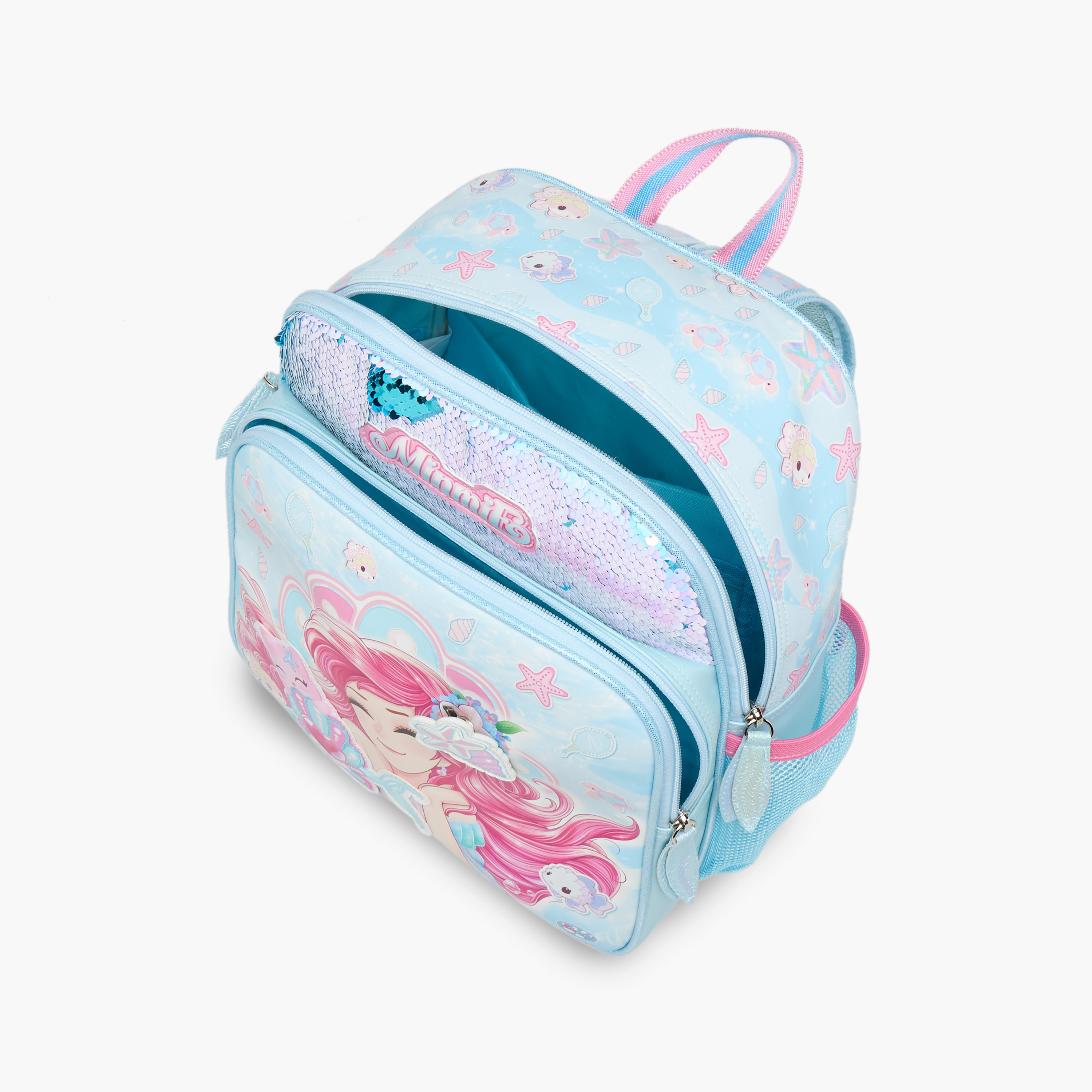 Minmie Mermaid Sequin Print 12-inch Backpack with Adjustable Shoulder Straps - 28x10x30 cms-promo_LS20_OMN-image-9