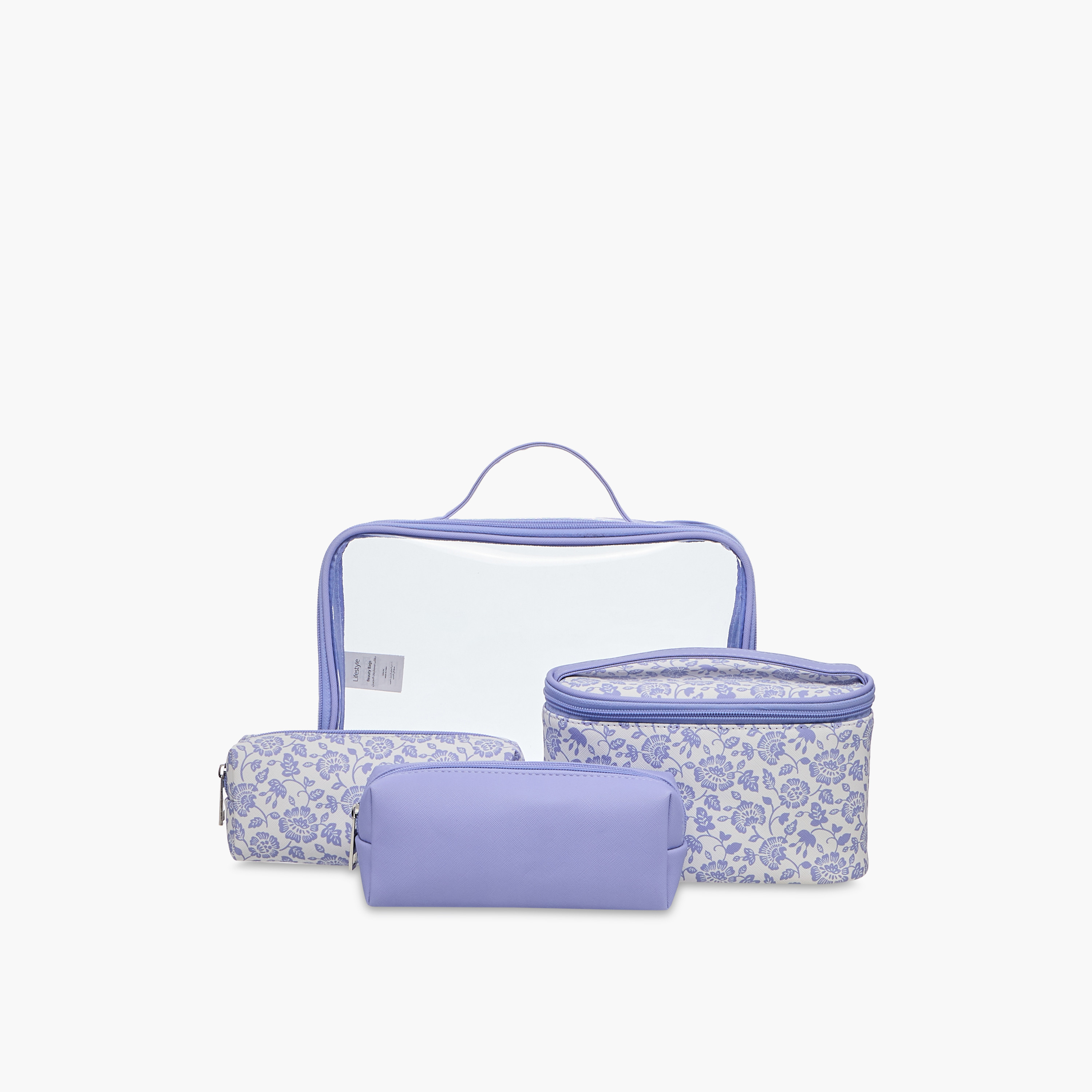 Floral Print 4-Piece Cosmetic Bag Set-beautyandpersonalcare-makeup-brushesandaccessories-makeuppouches-image-1
