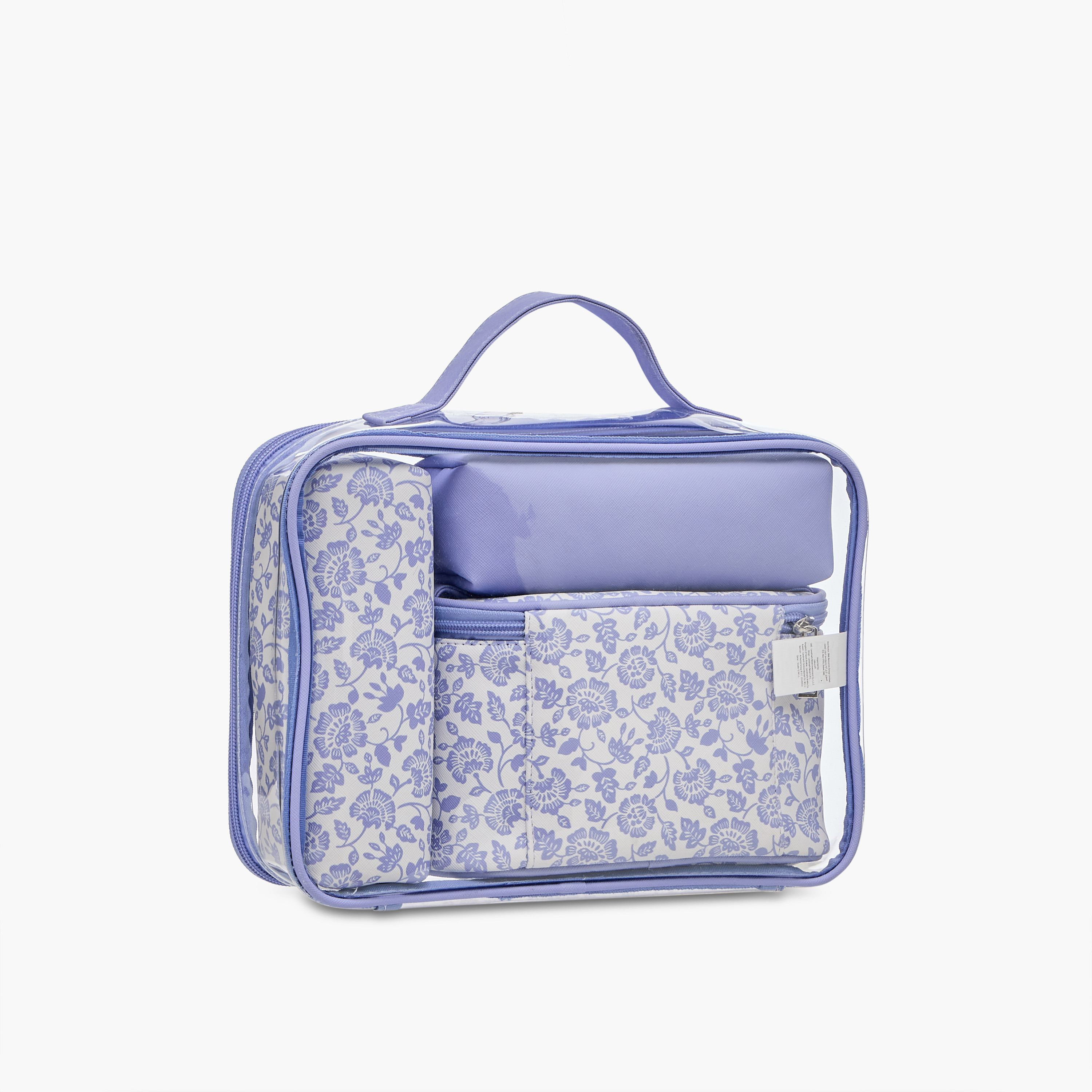 Floral Print 4-Piece Cosmetic Bag Set-beautyandpersonalcare-makeup-brushesandaccessories-makeuppouches-image-3