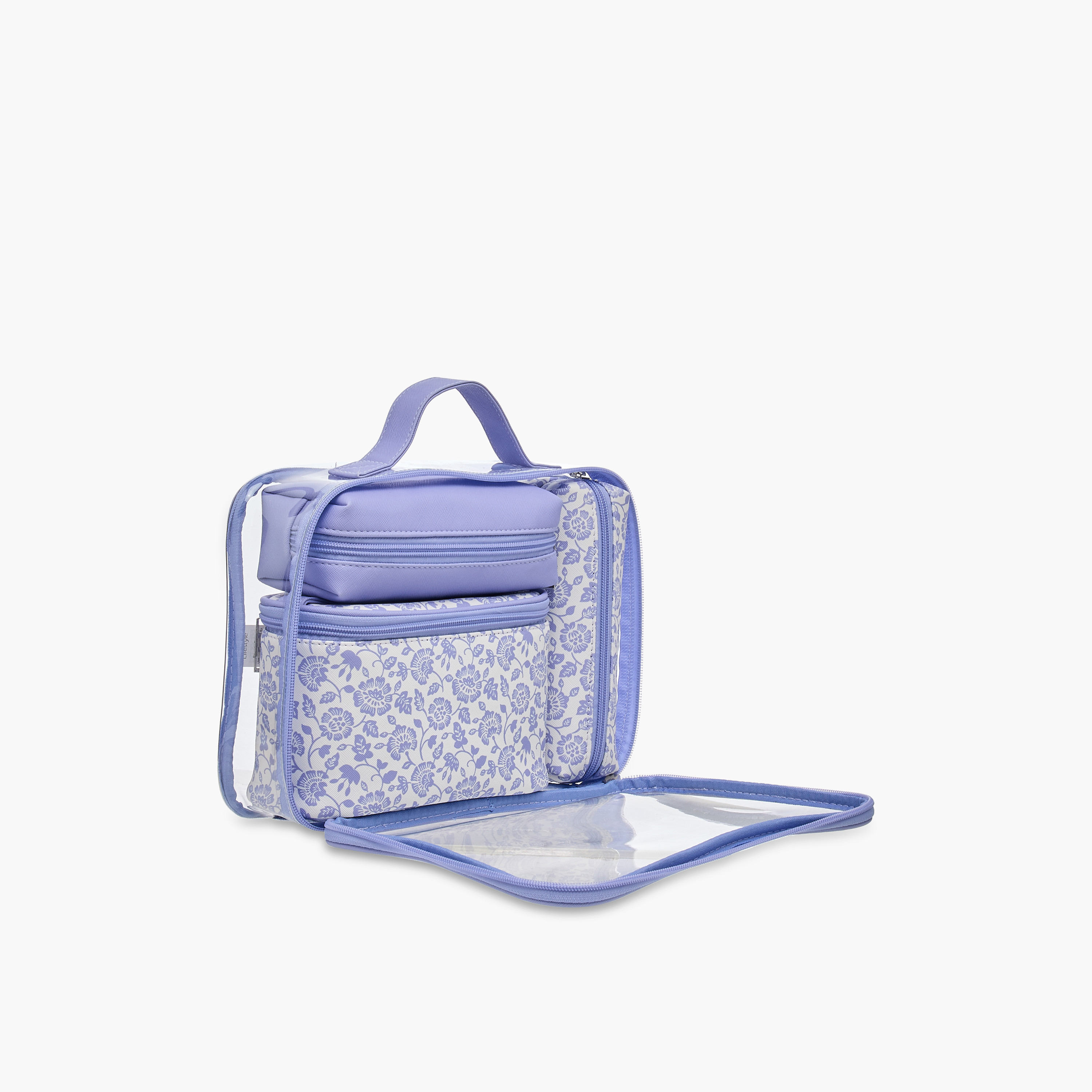 Floral Print 4-Piece Cosmetic Bag Set-beautyandpersonalcare-makeup-brushesandaccessories-makeuppouches-image-4