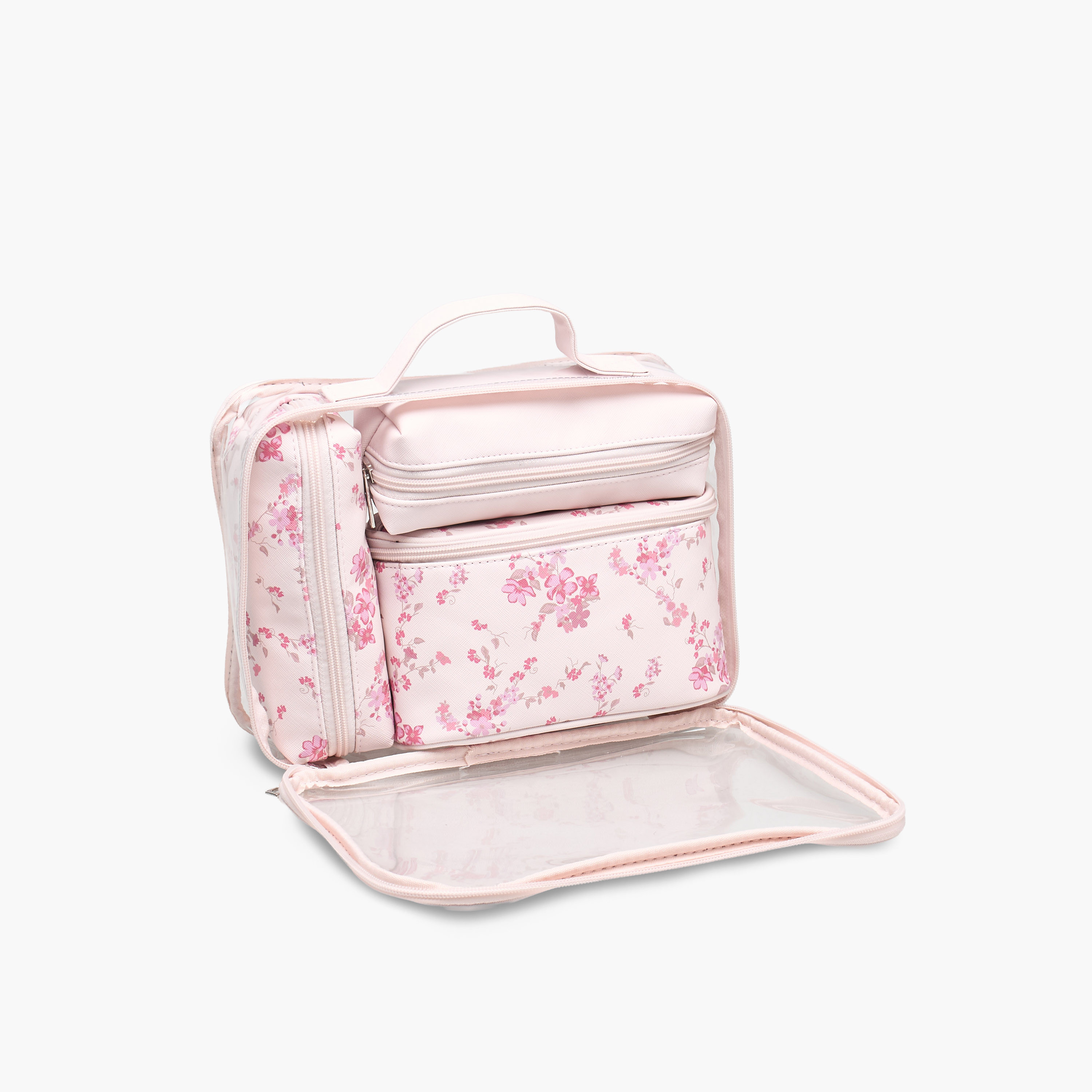 Floral Print 4-Piece Cosmetic Bag Set-beautyandpersonalcare-makeup-brushesandaccessories-makeuppouches-image-4