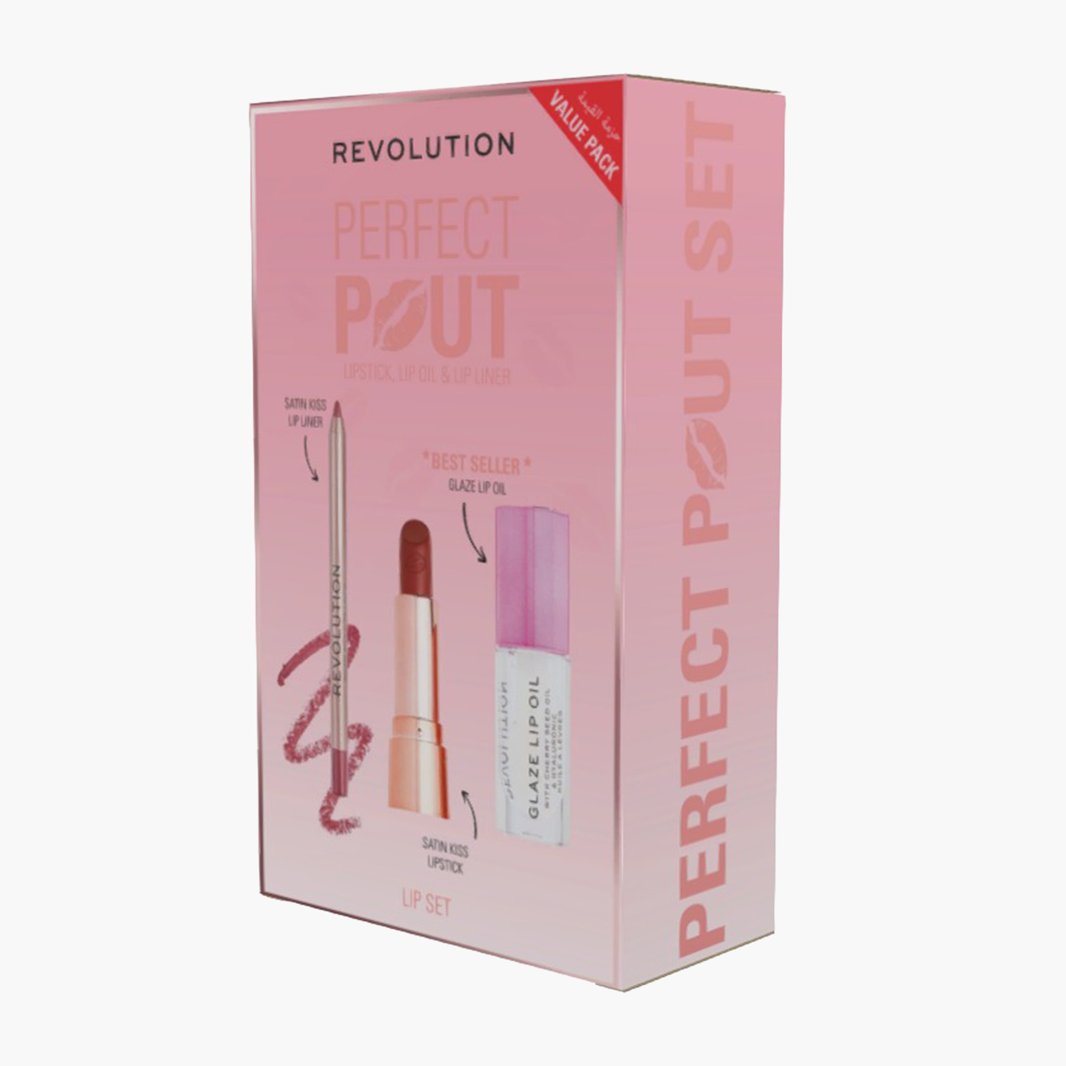 Makeup Revolution Perfect Pout Lipstick with Lip Oil and Lip Liner-beautyandpersonalcare-giftsets-image-1