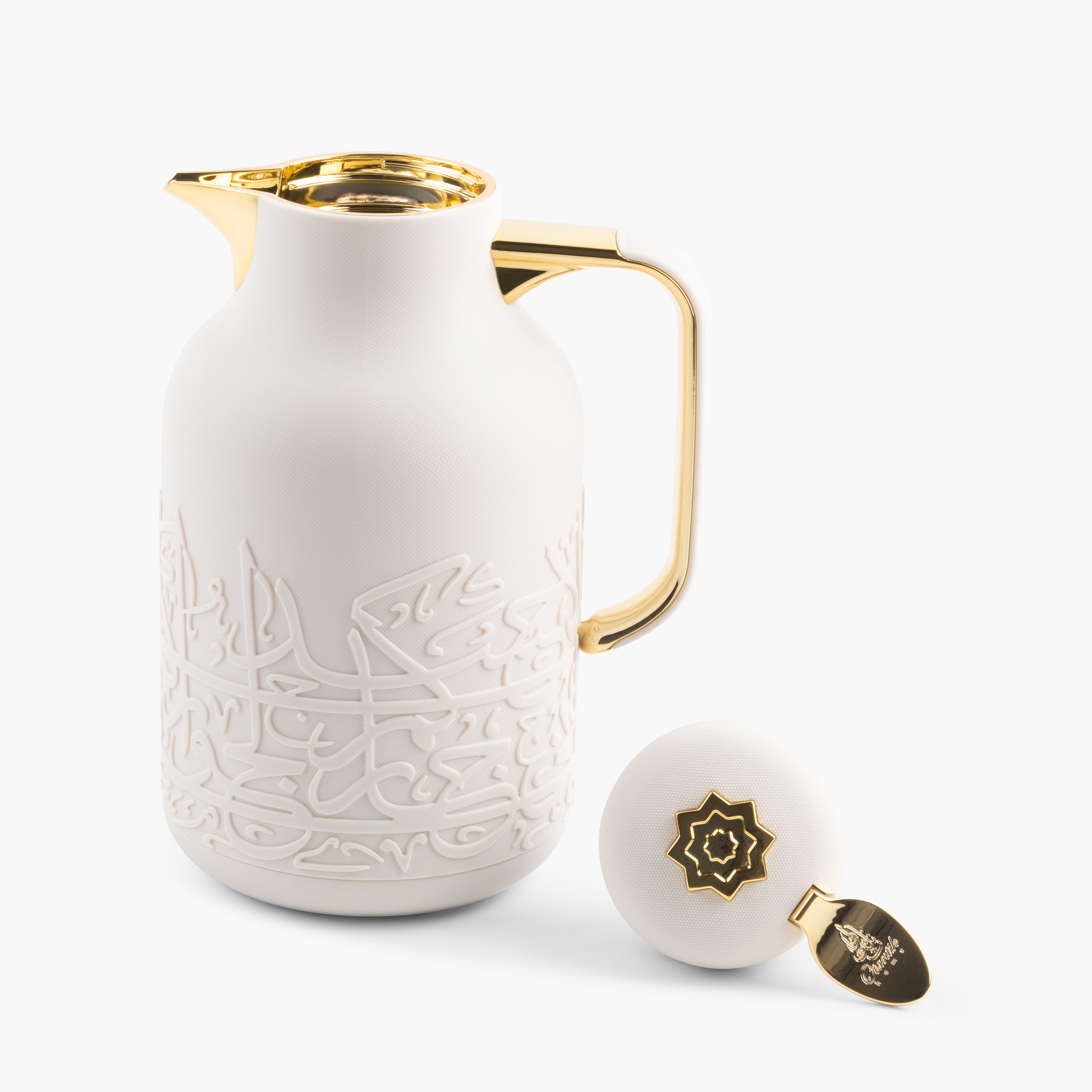 Otantik Jiwar Calligraphy Embossed Vacuum Flask - 1 L-household-dining-teaandcoffee-vacuumflaskscoffeeandteapots-image-4