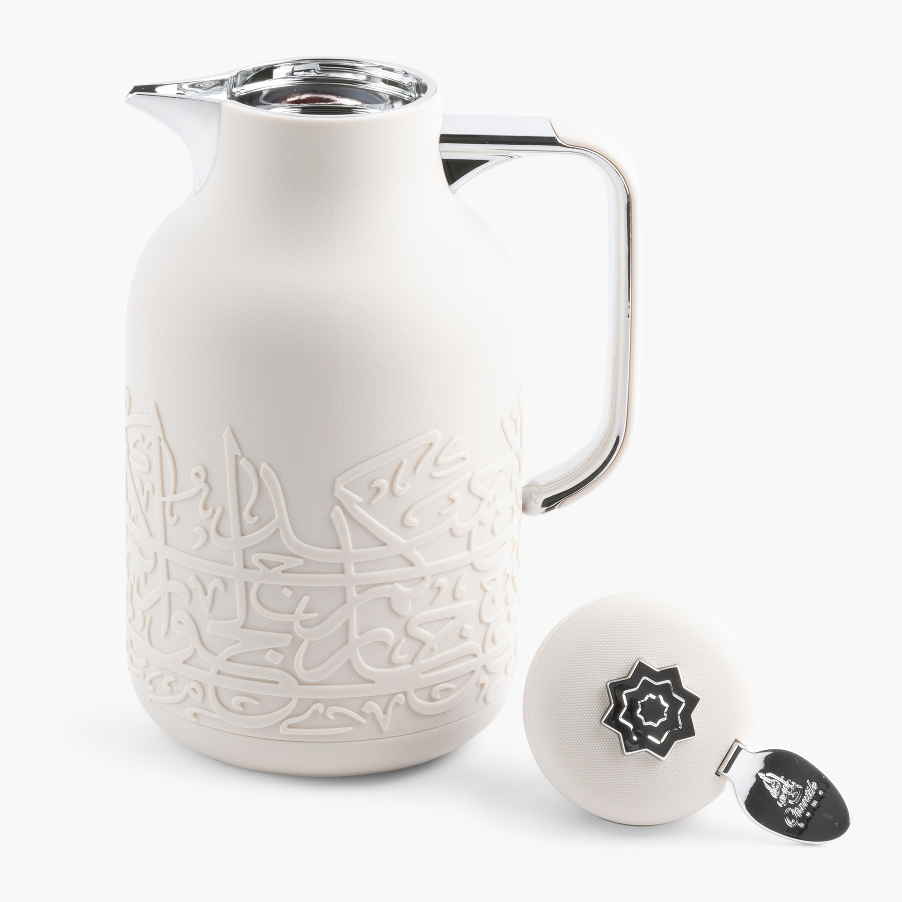 Otantik Jiwar Calligraphy Embossed Vacuum Flask - 1 L-household-dining-teaandcoffee-vacuumflaskscoffeeandteapots-image-2