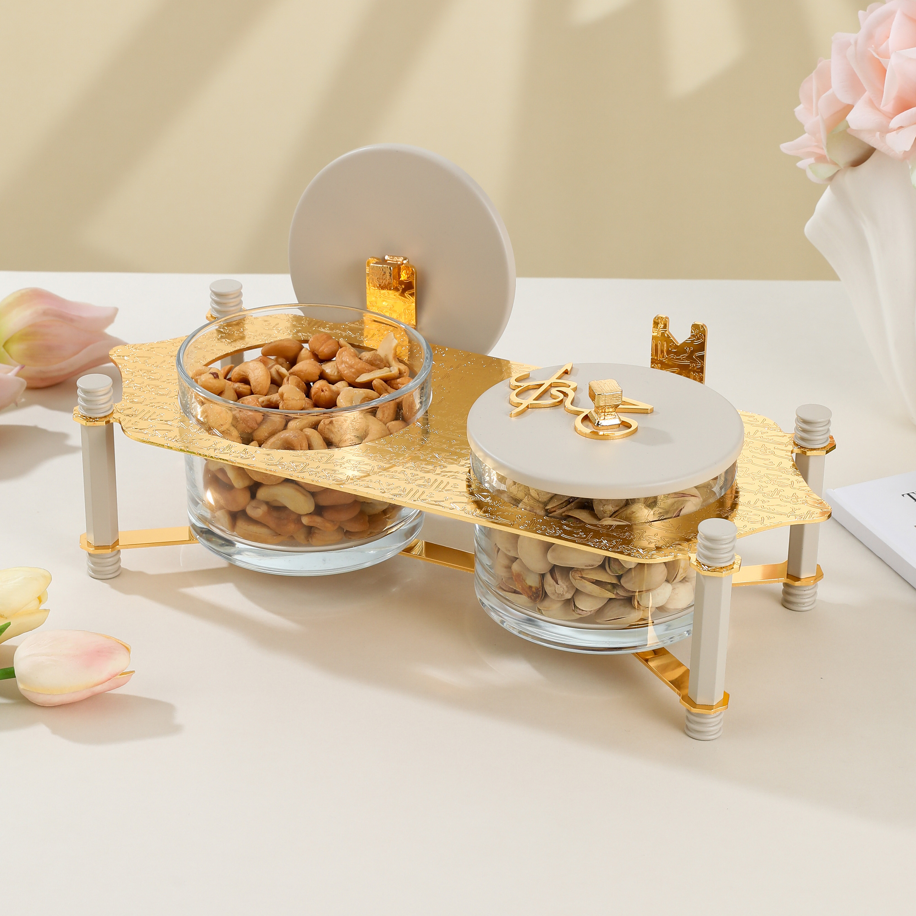 Otantik Jiwar Nut Serving Bowl with Lid and Tray-household-dining-serveware-chipsanddip-image-2