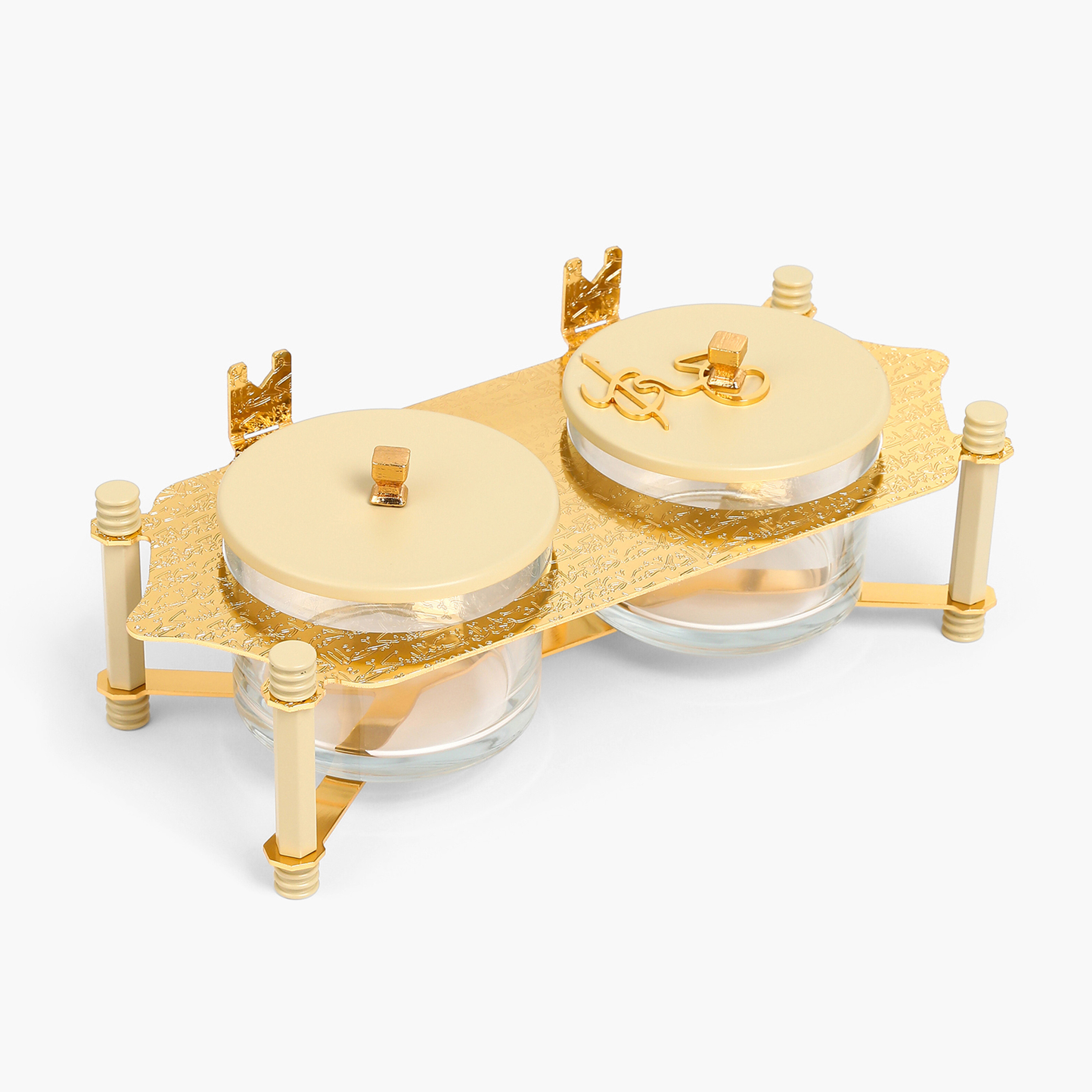 Otantik Jiwar Nut Serving Bowl with Lid and Tray-household-dining-serveware-chipsanddip-image-1