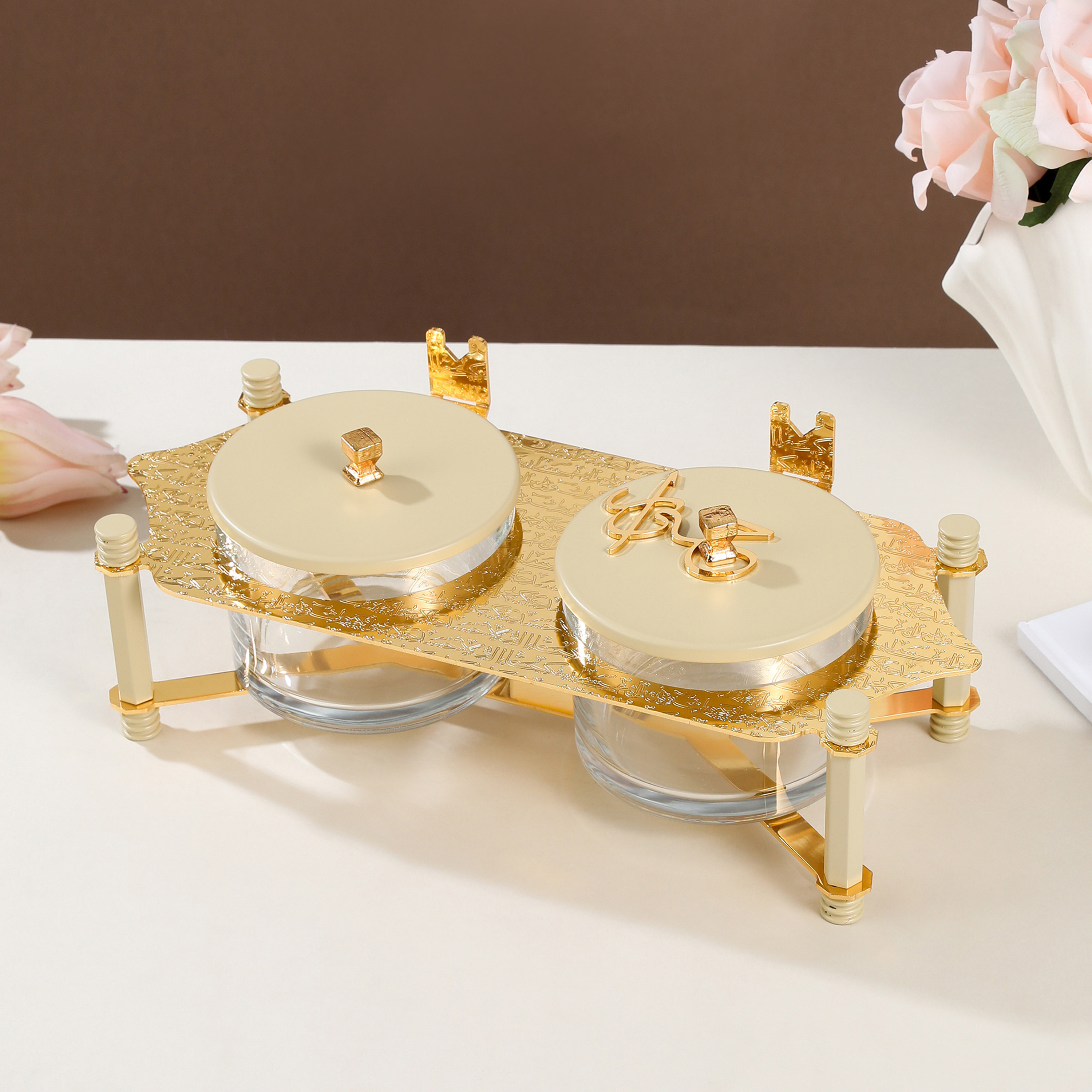 Otantik Jiwar Nut Serving Bowl with Lid and Tray-household-dining-serveware-chipsanddip-image-3