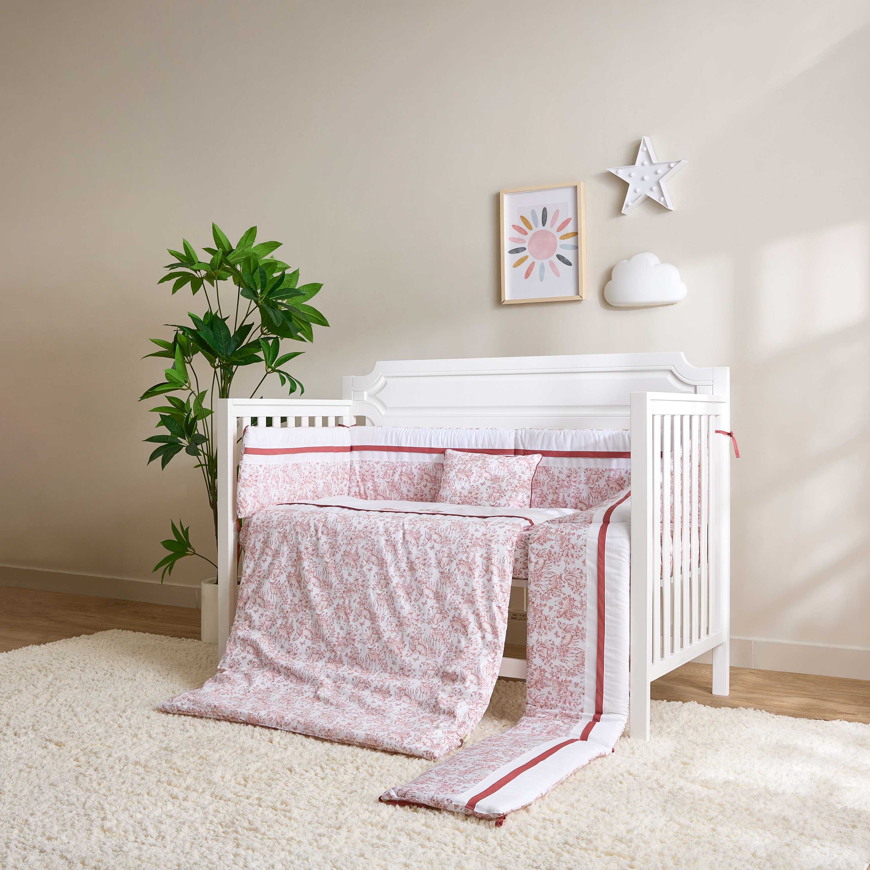 طقم لحاف بطبعات 4 قطع من جيجلز - 90x130 سم-baby-nursery-babybedding-image-1