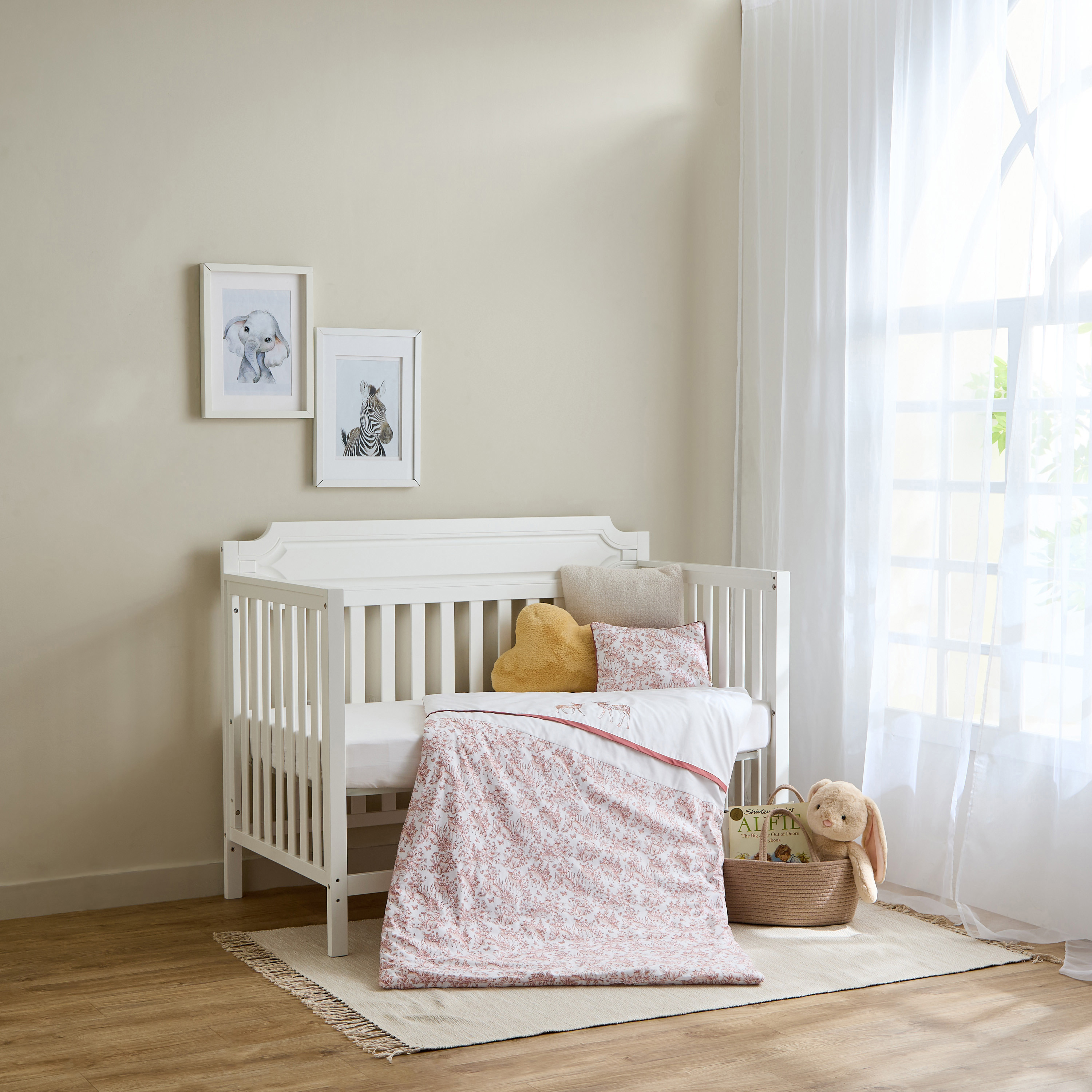 طقم لحاف بطبعات 4 قطع من جيجلز - 90x130 سم-baby-nursery-babybedding-image-1