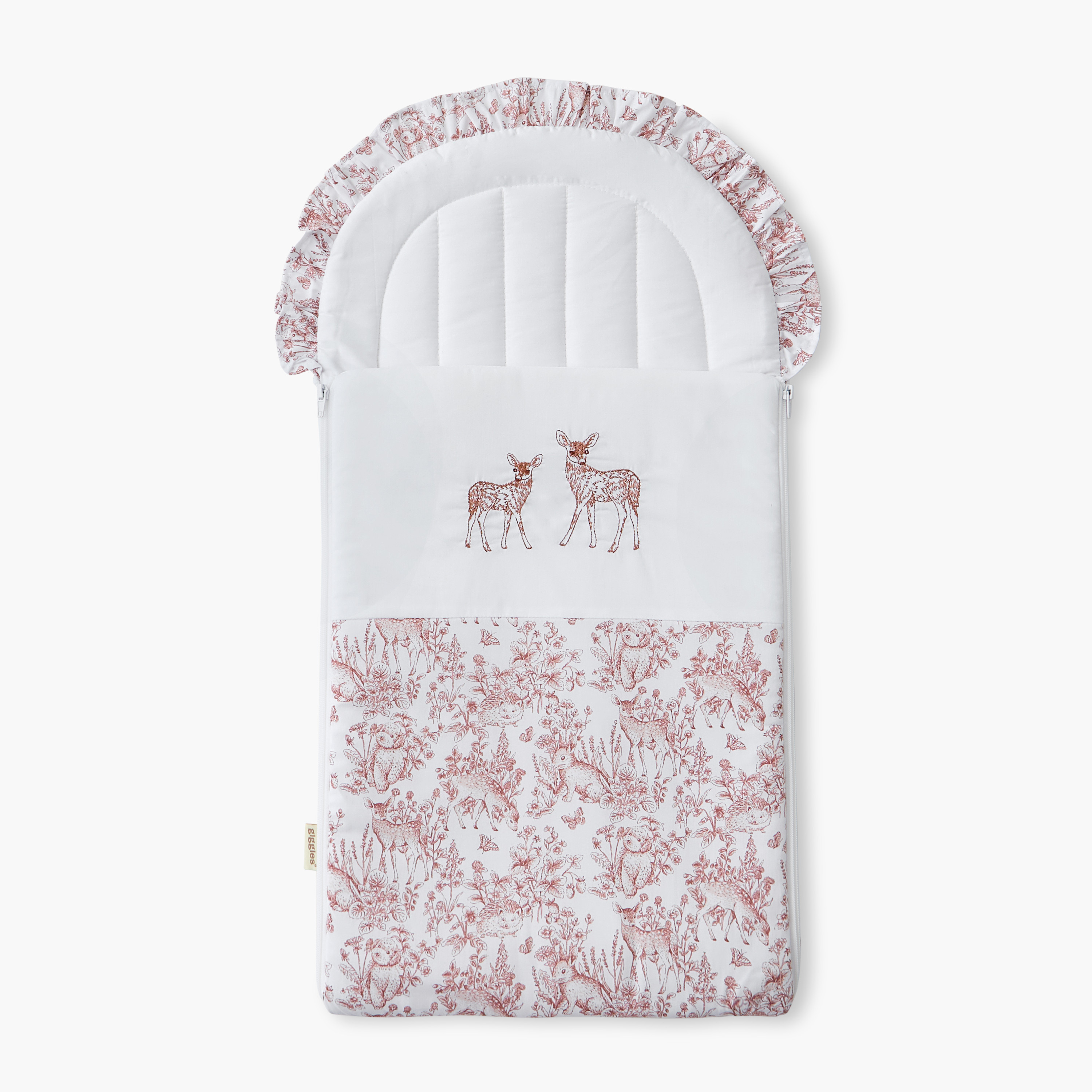 Giggles Deer Print Nest Bag - 38x75 cm-baby-nursery-blanketsandswaddles-swaddlesandsleepingbags-image-1