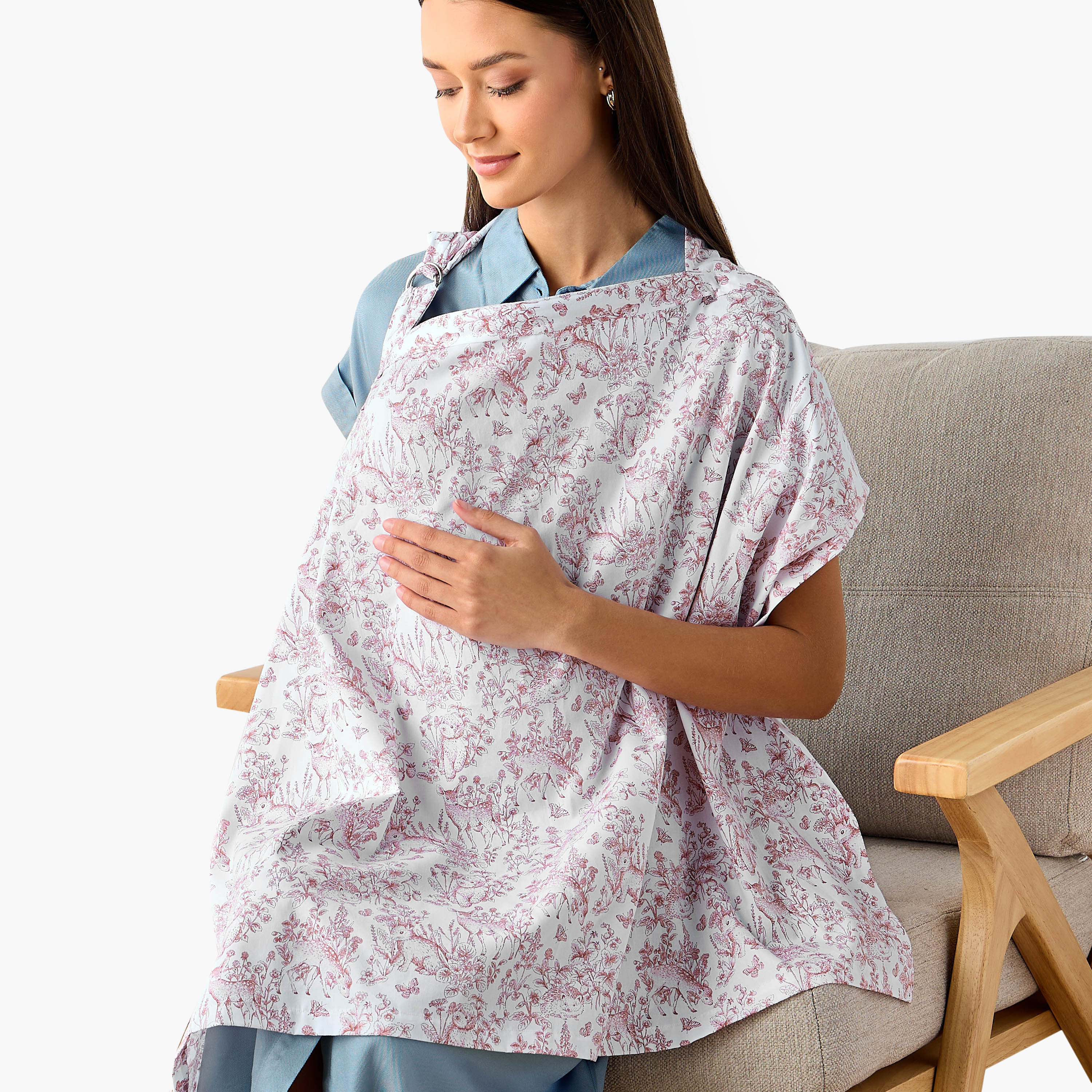Giggles Nursing Cover with Woodland Print-baby-feeding-breastfeedingandcare-image-1