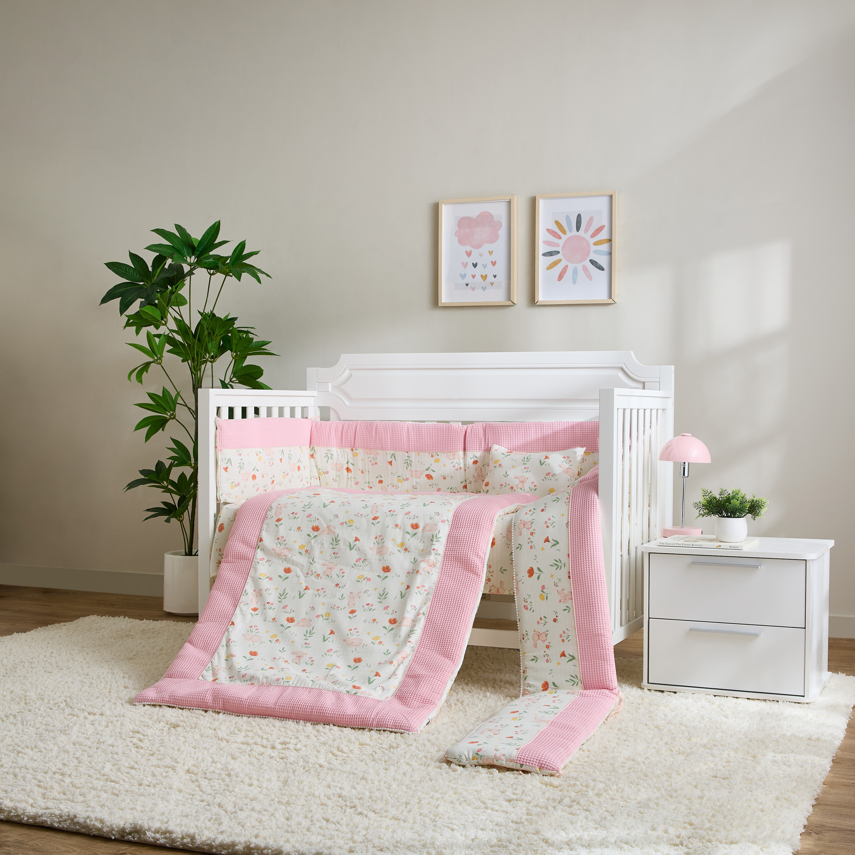 طقم مفروشات سرير 4 قطع بطبعات حيوانات من جونيورز-baby-nursery-babybedding-image-1