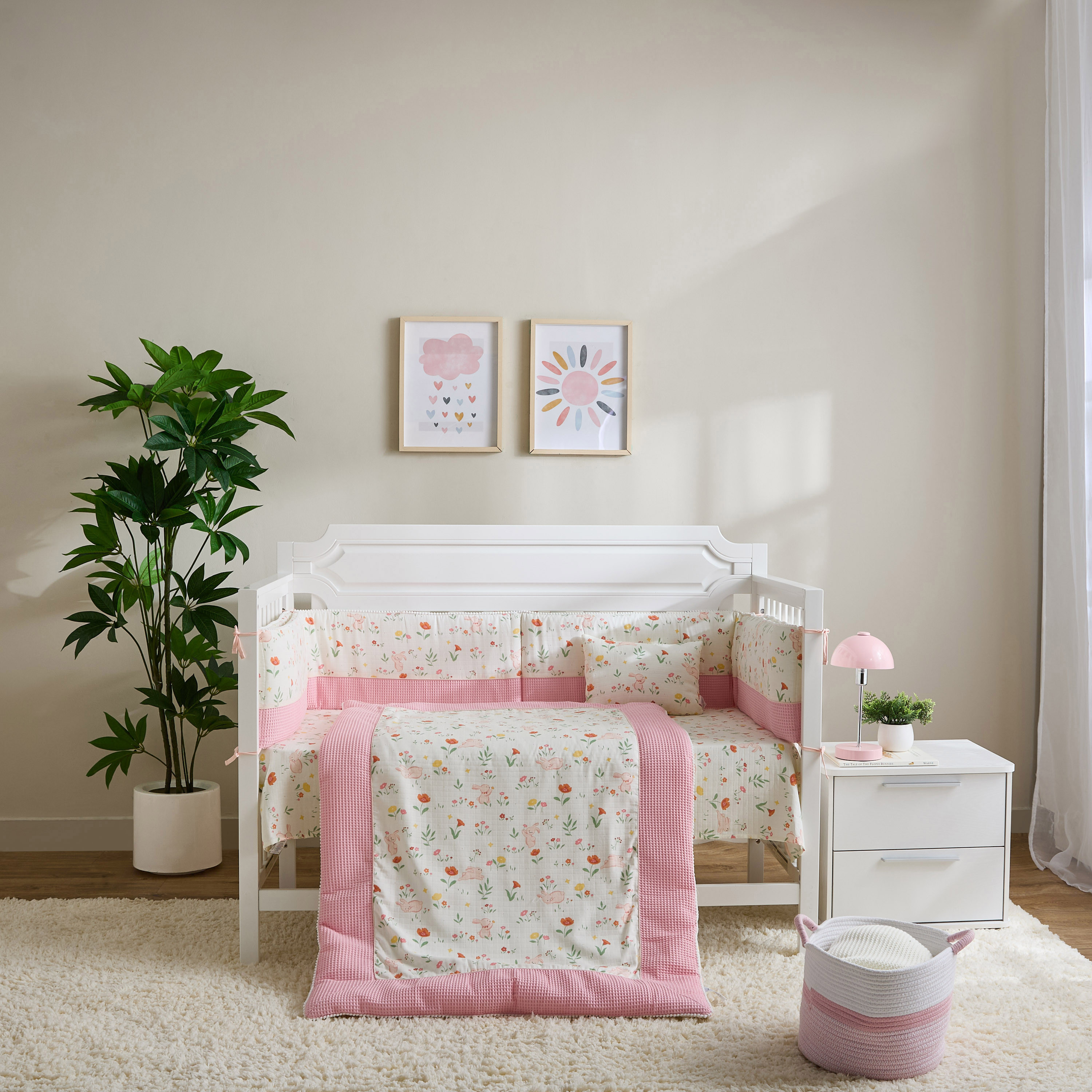 طقم مفروشات سرير 4 قطع بطبعات حيوانات من جونيورز-baby-nursery-babybedding-image-16