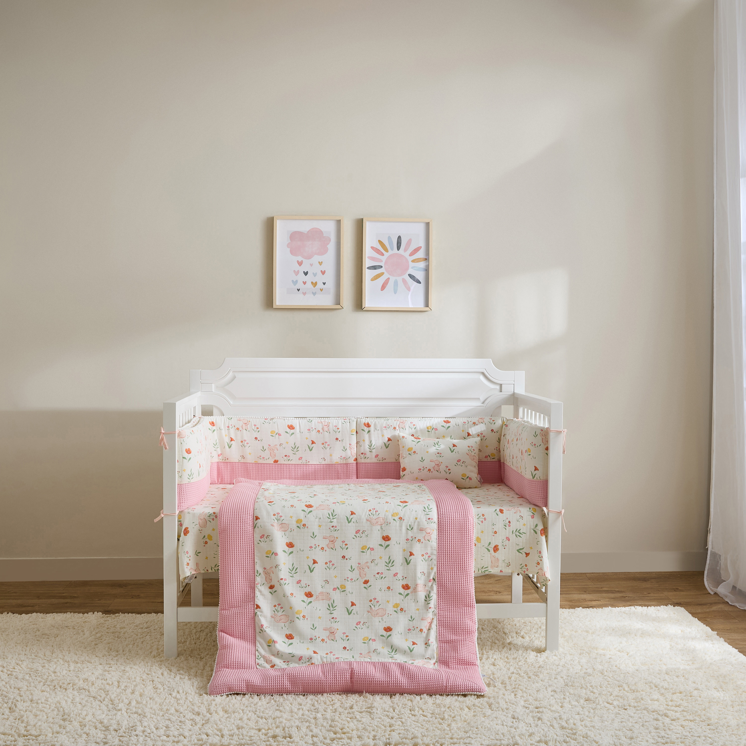 طقم مفروشات سرير 4 قطع بطبعات حيوانات من جونيورز-baby-nursery-babybedding-image-4