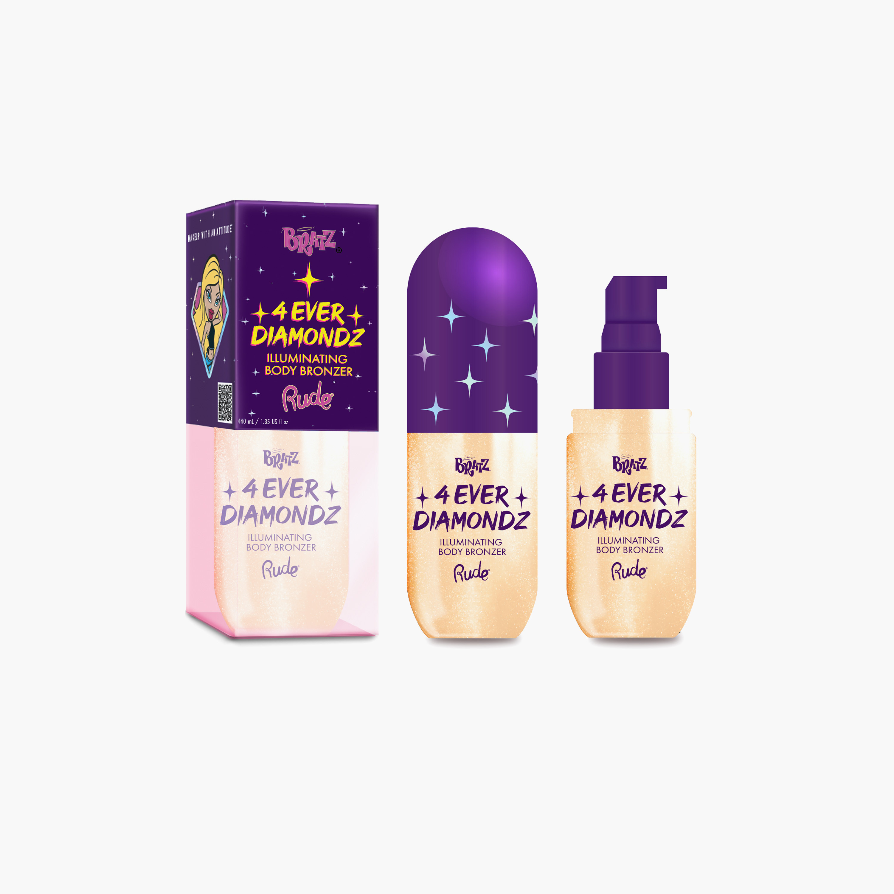 Rude Bratz 4Ever Diamondz Illuminating Body Bronzer - 40 ml-beautyandpersonalcare-makeup-face-bronzers-image-1