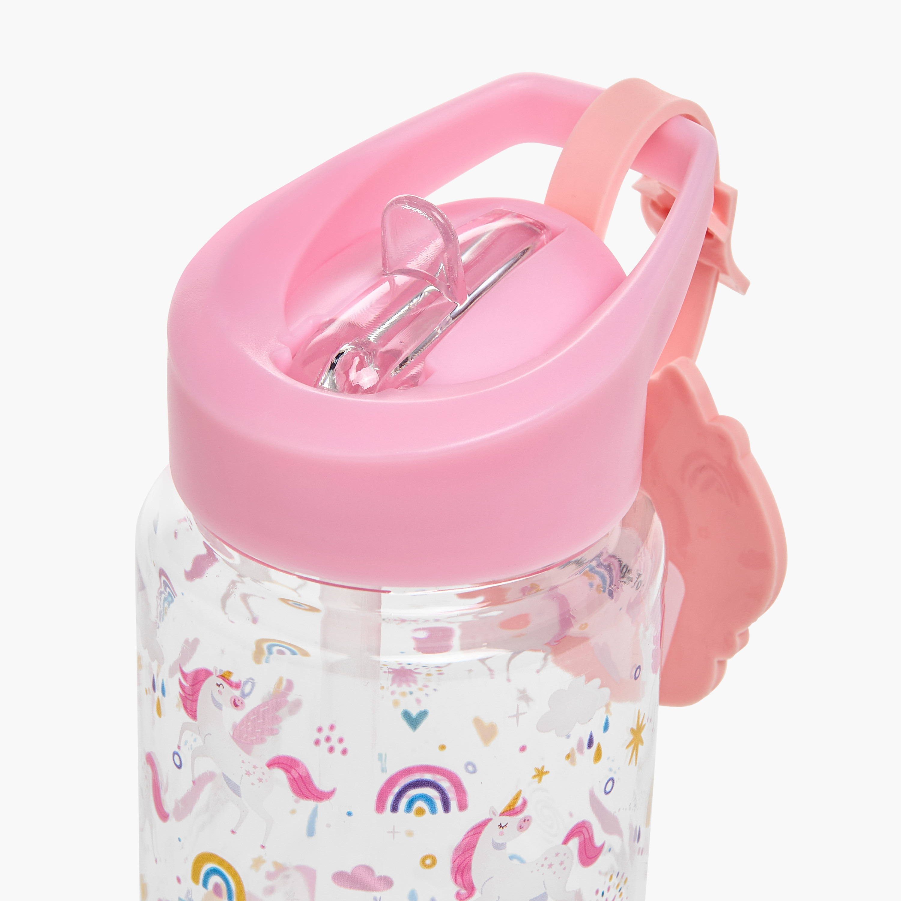 Manna Unicorn Plastic Water Bottle with Sipper and Name Tag Hanger – 440 ml-school-waterbottles-image-3
