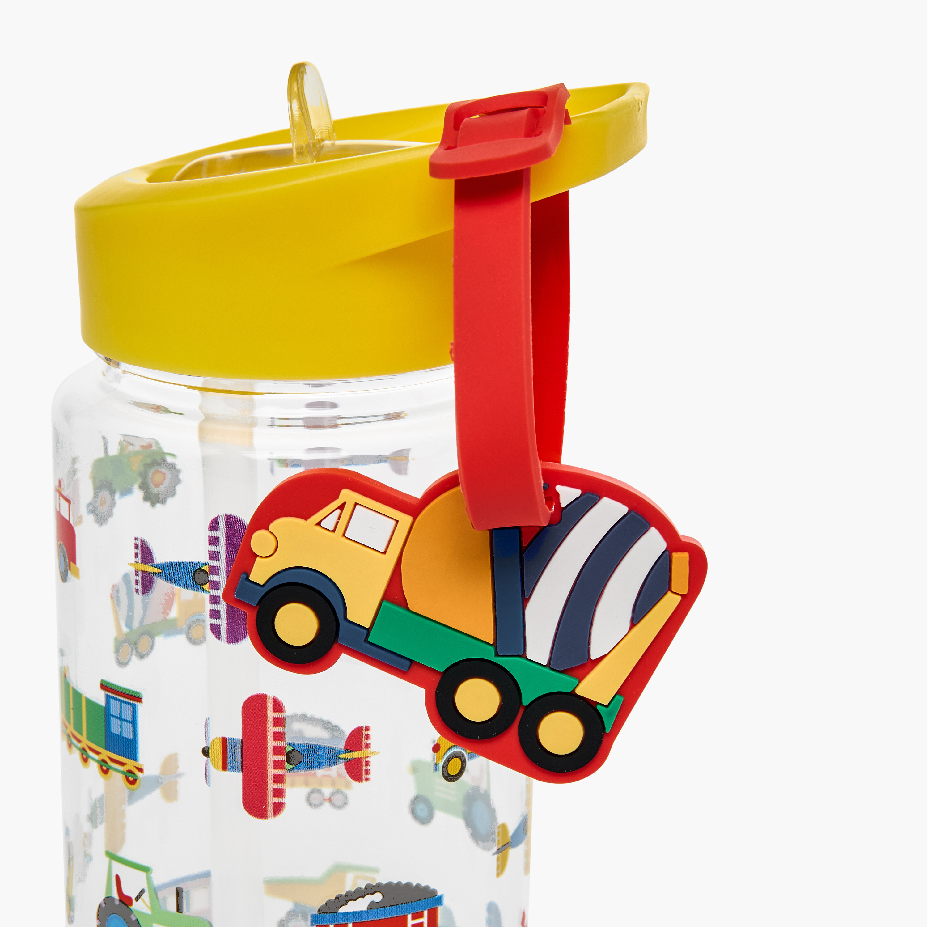 Manna Truck Plastic Water Bottle with Sipper and Name Tag Hanger – 440 ml-school-waterbottles-image-3