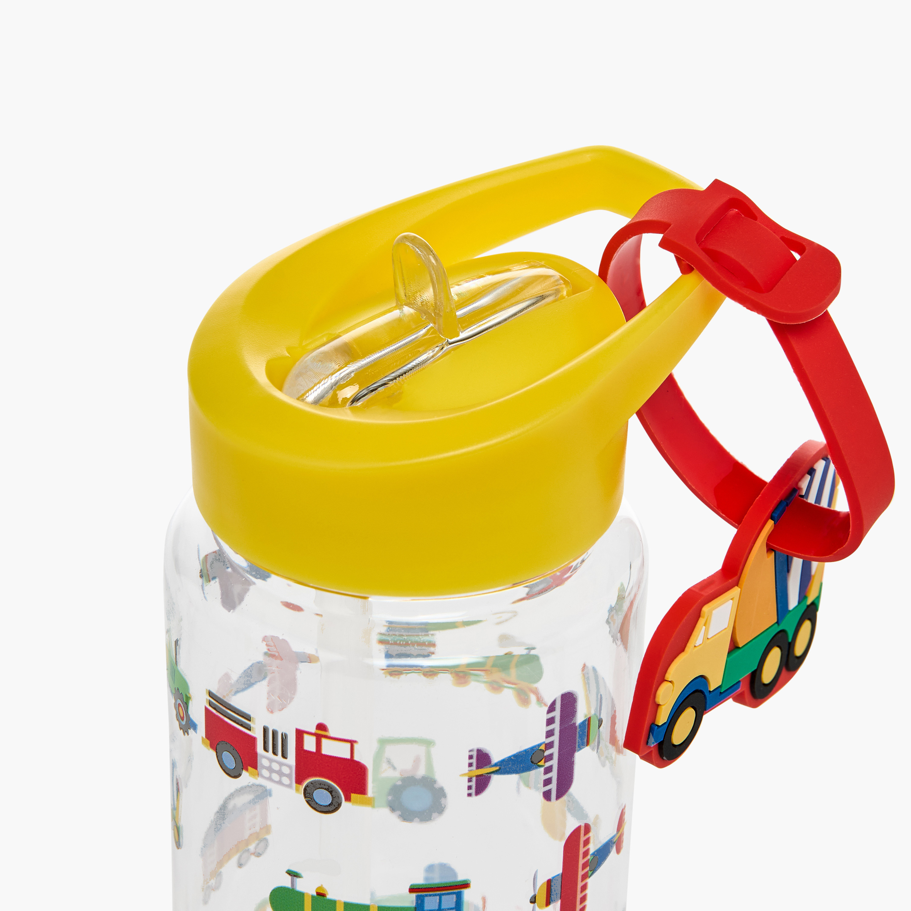 Manna Truck Plastic Water Bottle with Sipper and Name Tag Hanger – 440 ml-school-waterbottles-image-4
