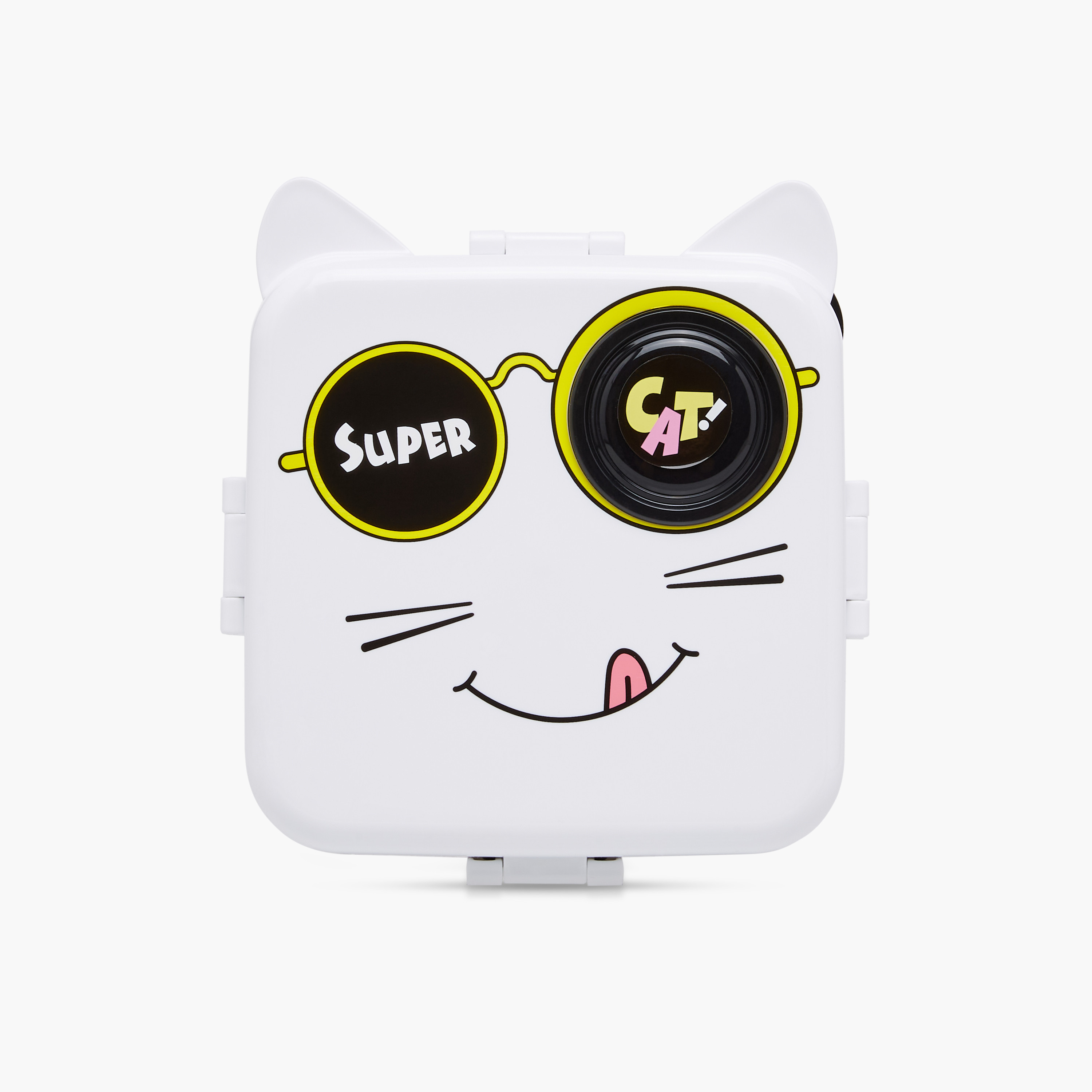 Cat Print Sectioned Lunch Box with Spoon-school-lunchessentials-lunchboxes-image-3