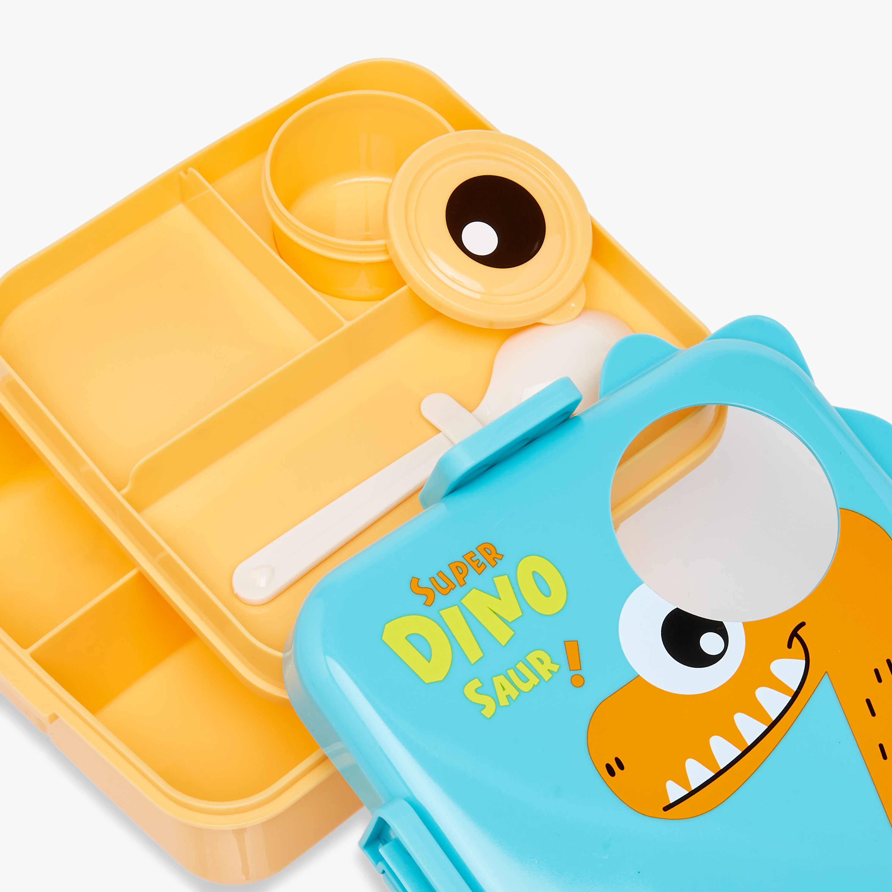 صندوق غداء مقسم بطبعات ديناصور وملعقة-school-lunchessentials-lunchboxes-image-5