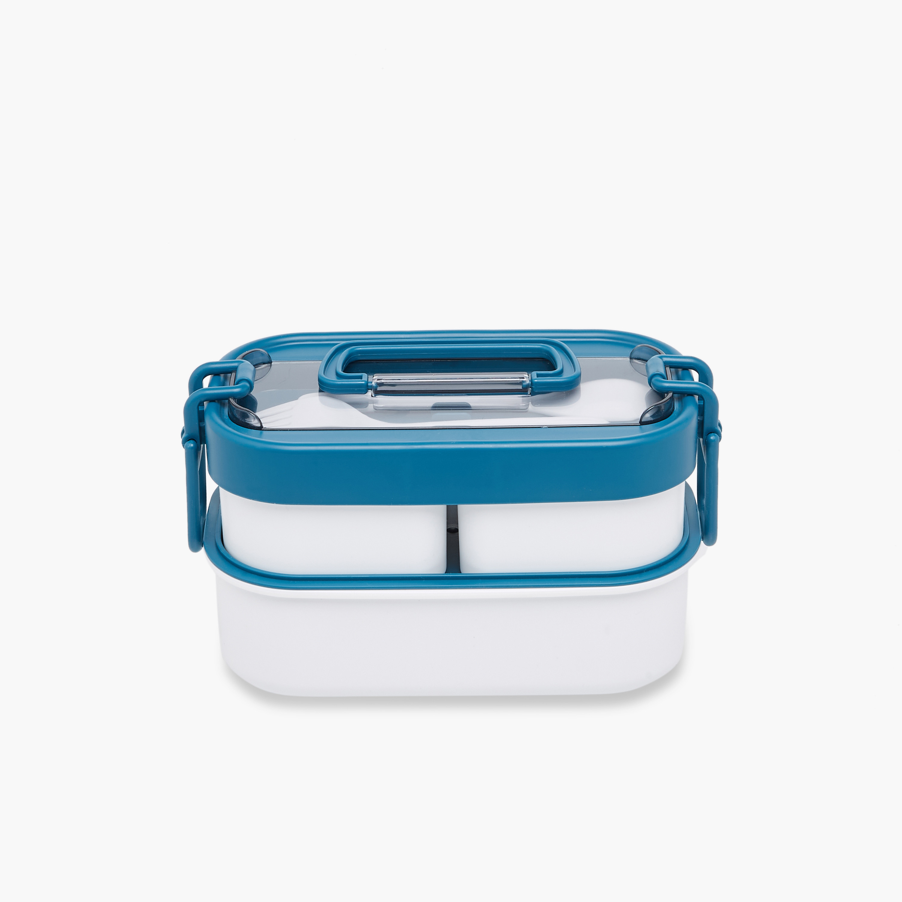 Solid 3-Compartment Lunch Box with Spoon and Fork - 1.3 L-school-lunchessentials-lunchboxes-image-1