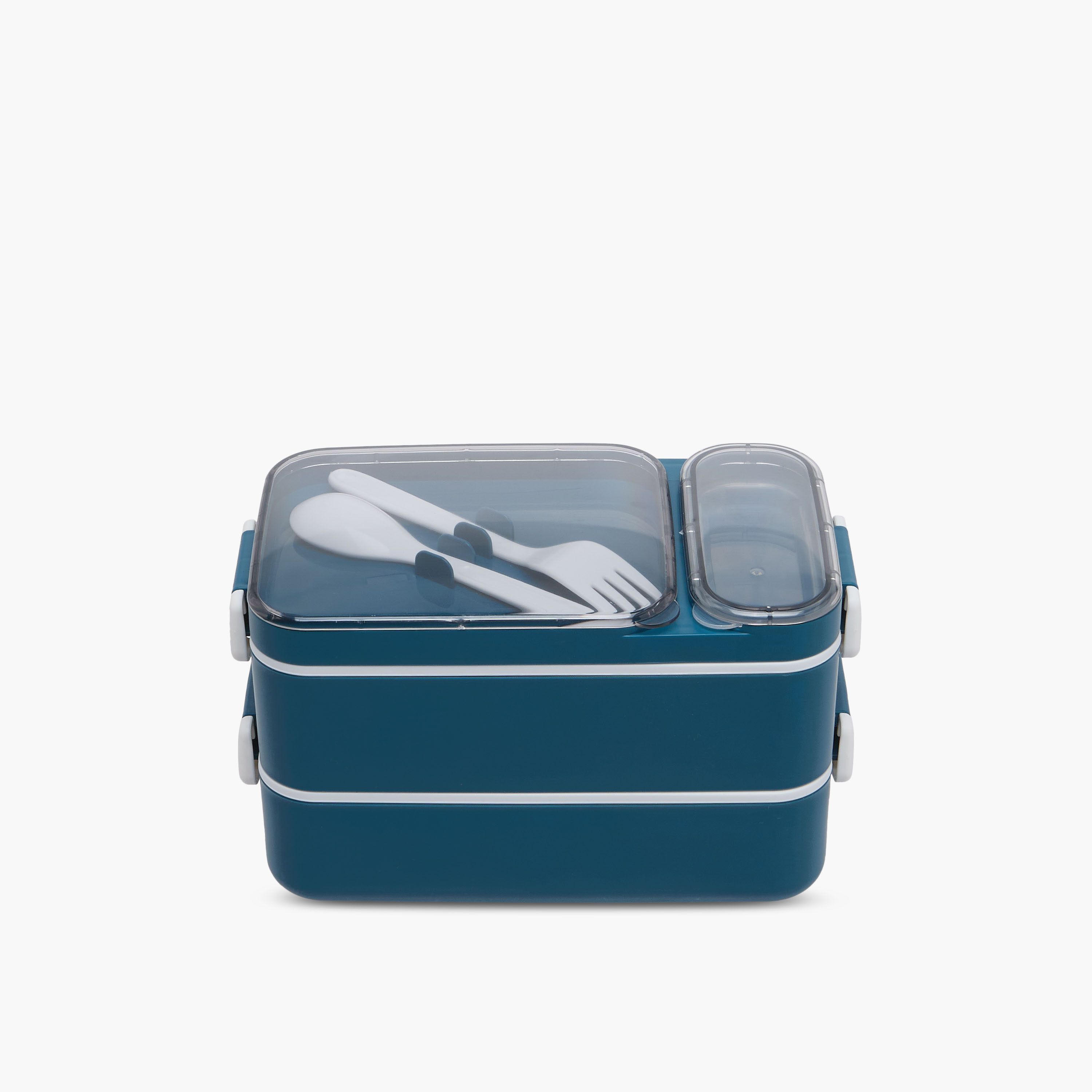 Solid 2-Compartment Lunch Box with Cutlery-school-lunchessentials-lunchboxes-image-1