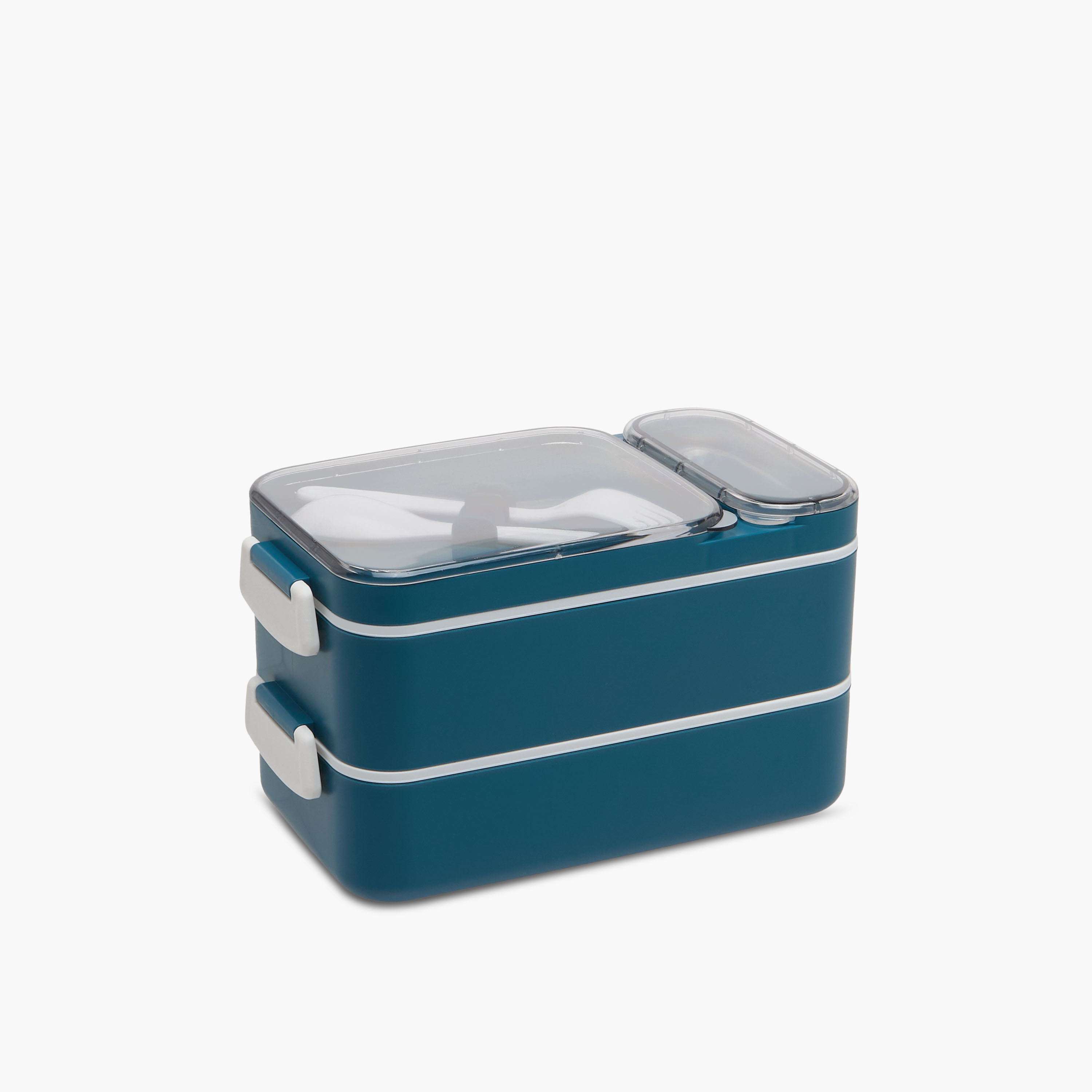 Solid 2-Compartment Lunch Box with Cutlery-school-lunchessentials-lunchboxes-image-2