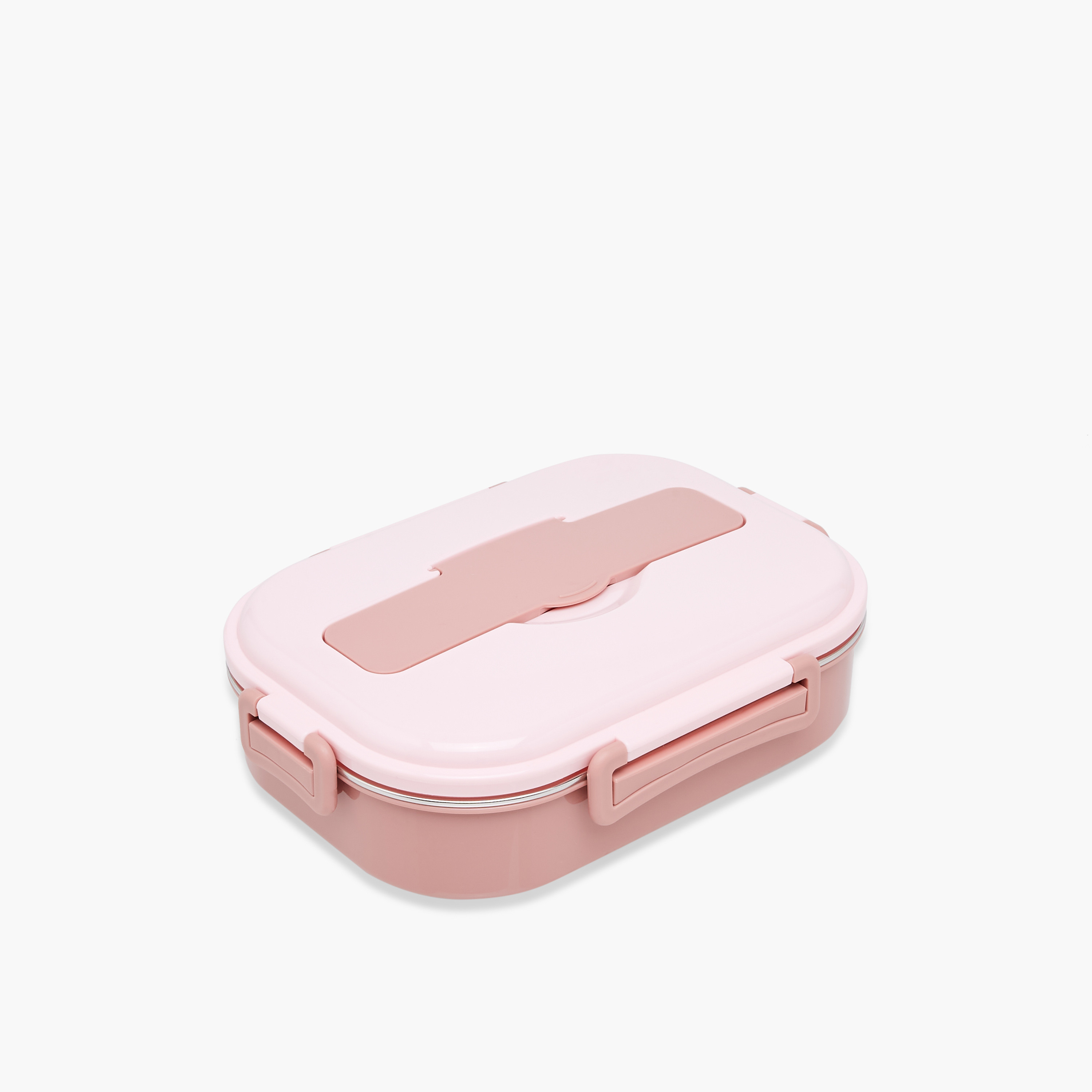 صندوق غداء ستانلس ستيل 4 أقسام سادة مع أدوات مائدة - 1100 مل-school-lunchessentials-lunchboxes-image-1