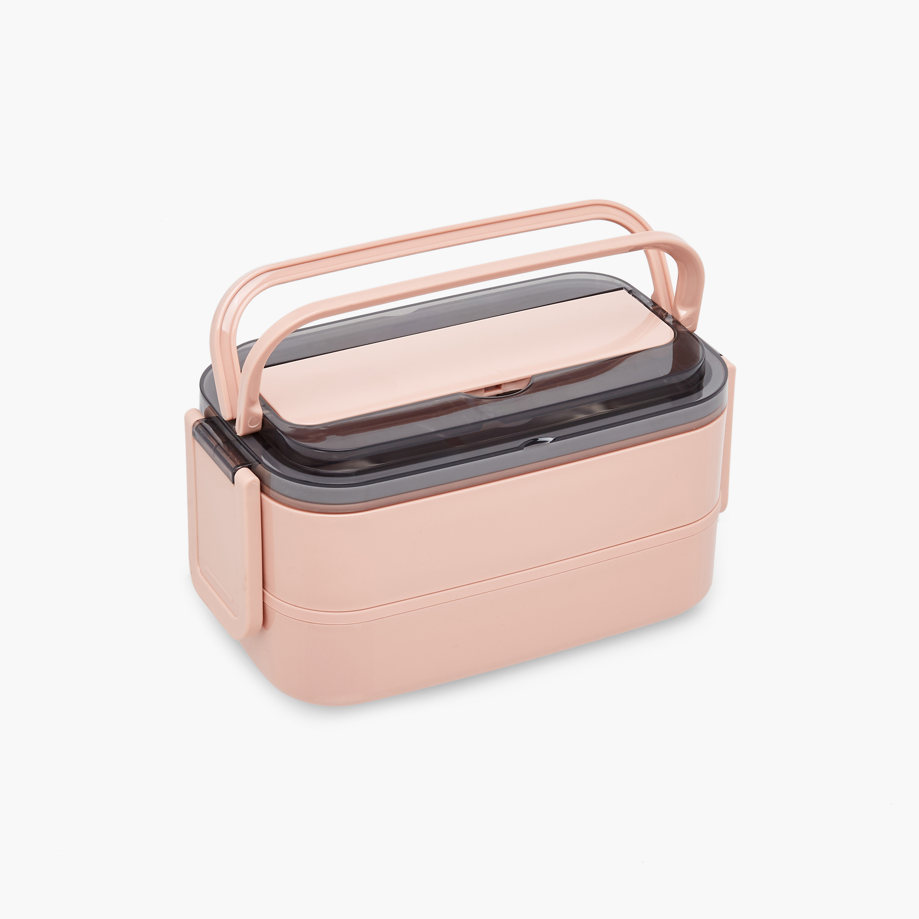 Solid 2-Layer Stainless Steel Lunch Box with Cutlery - 1400 ml-school-lunchessentials-lunchboxes-image-2