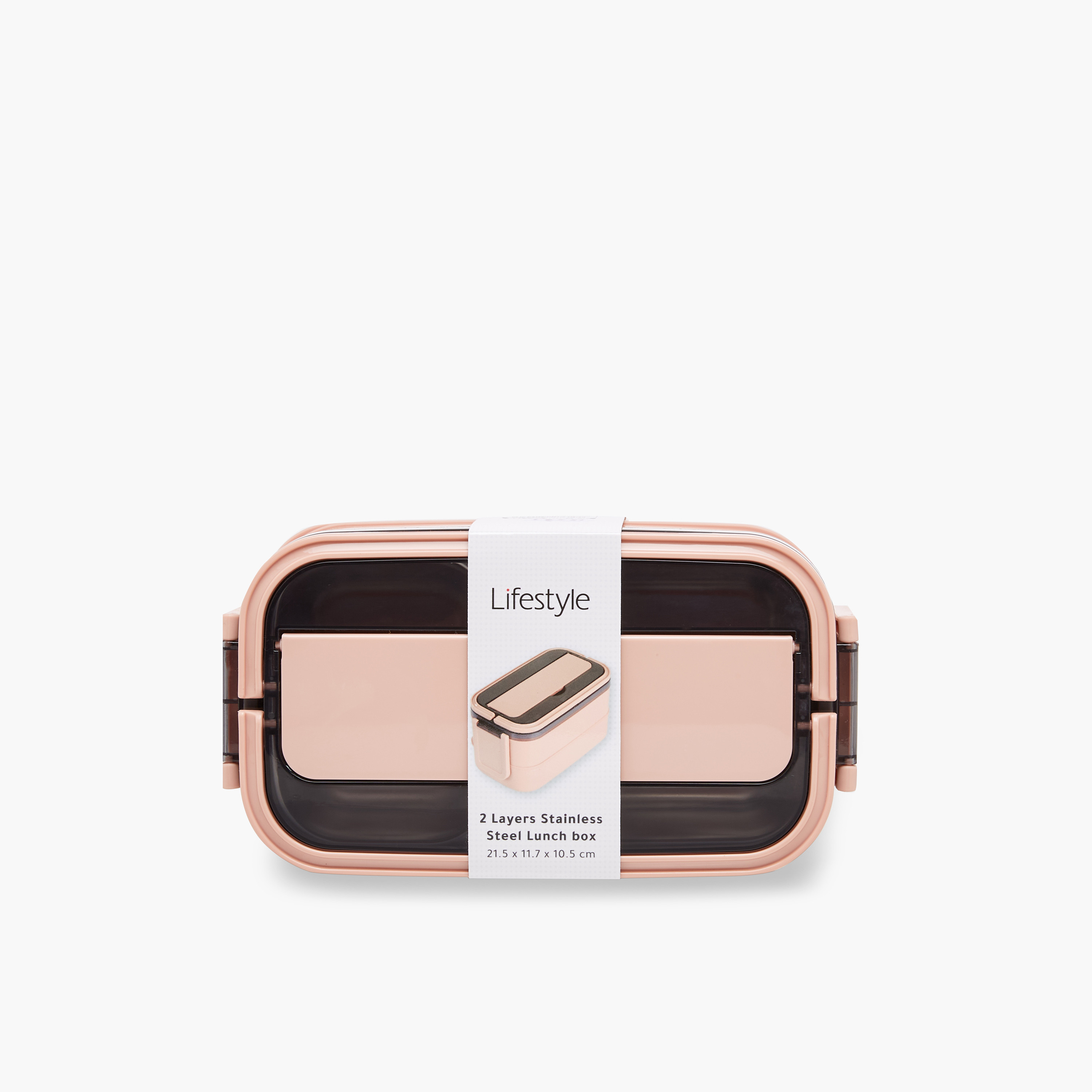 Solid 2-Layer Stainless Steel Lunch Box with Cutlery - 1400 ml-promo_LS20_OMN-image-8