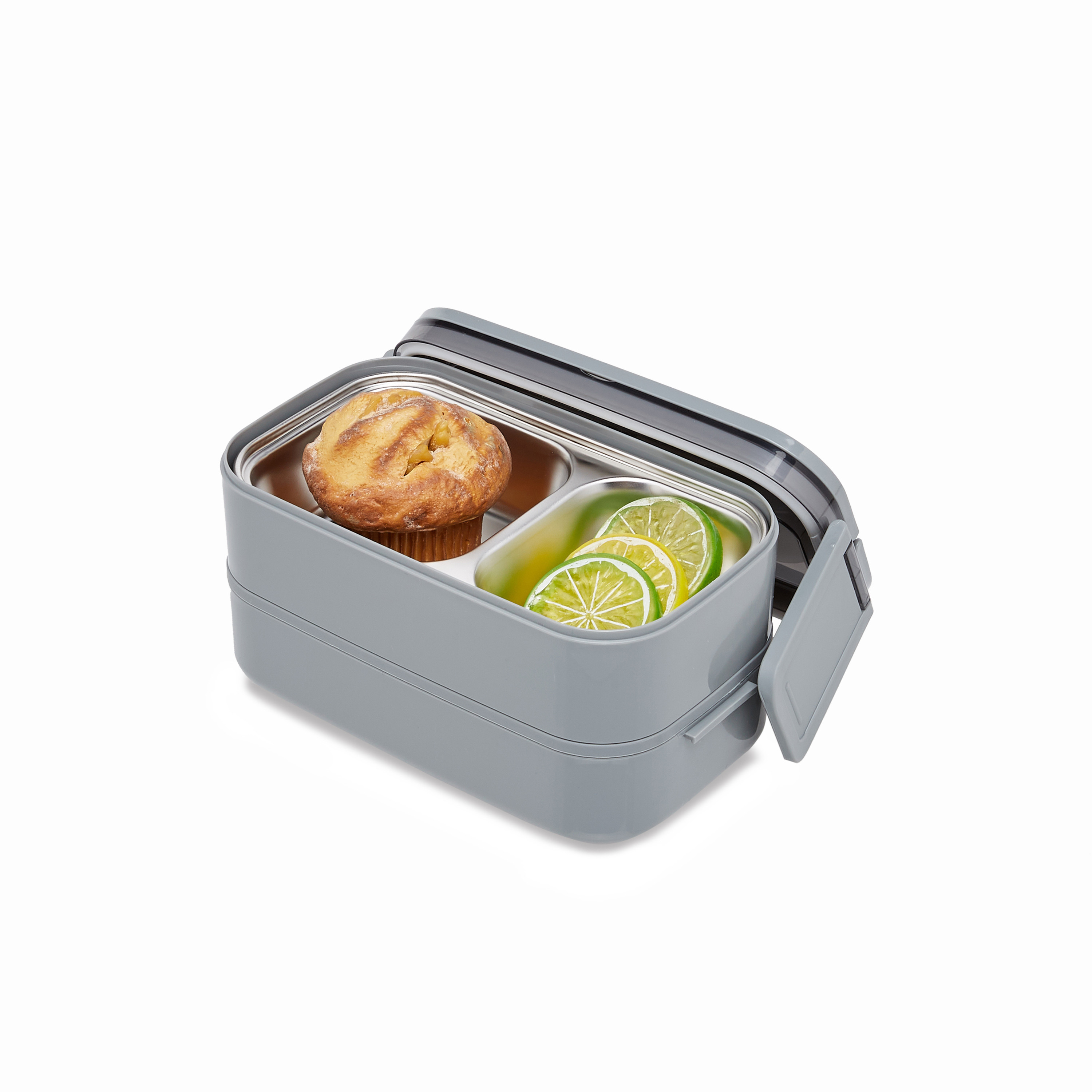 Solid 2-Layer Stainless Steel Lunch Box with Cutlery - 1400 ml-school-lunchessentials-lunchboxes-image-6