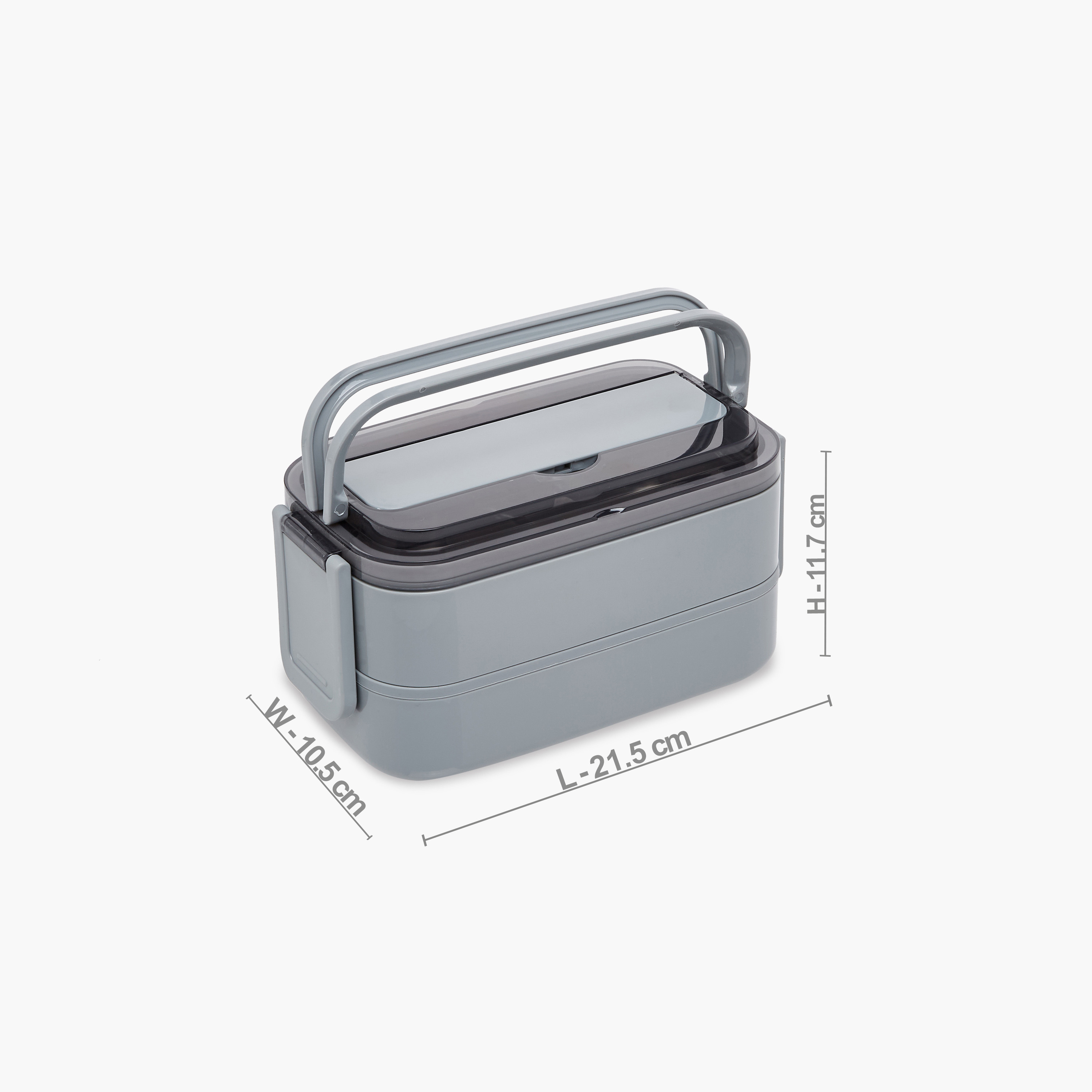 Solid 2-Layer Stainless Steel Lunch Box with Cutlery - 1400 ml-school-lunchessentials-lunchboxes-image-7