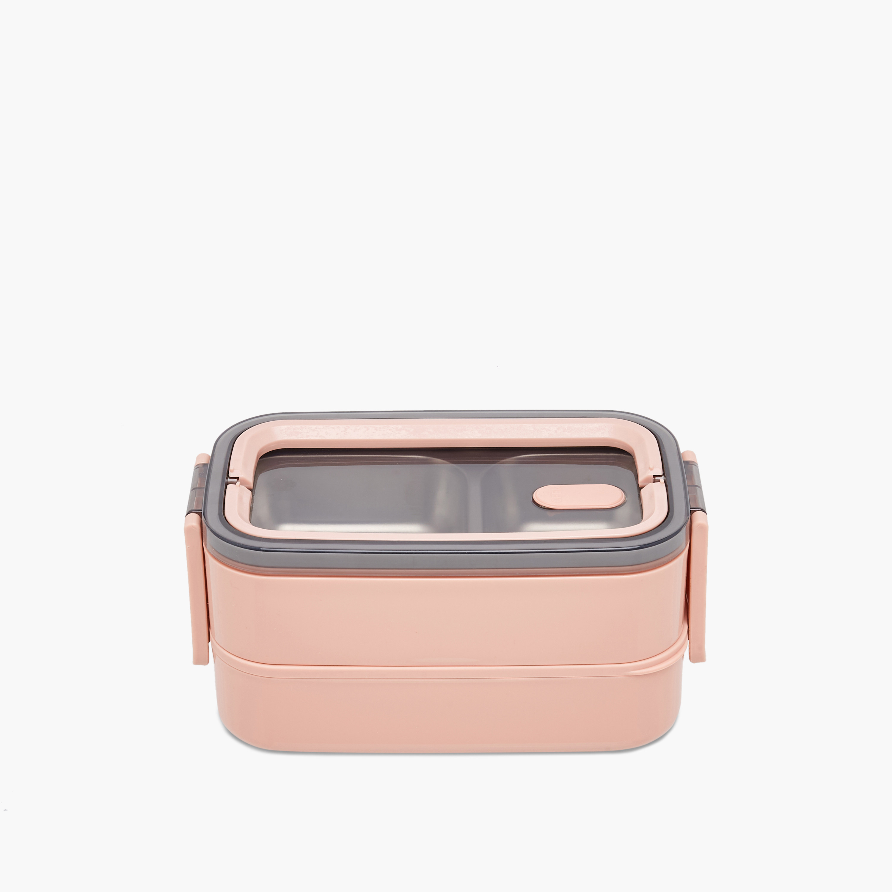 Solid 2-Layer Stainless Steel Lunch Box with Cutlery - 1400 ml-school-lunchessentials-lunchboxes-image-1