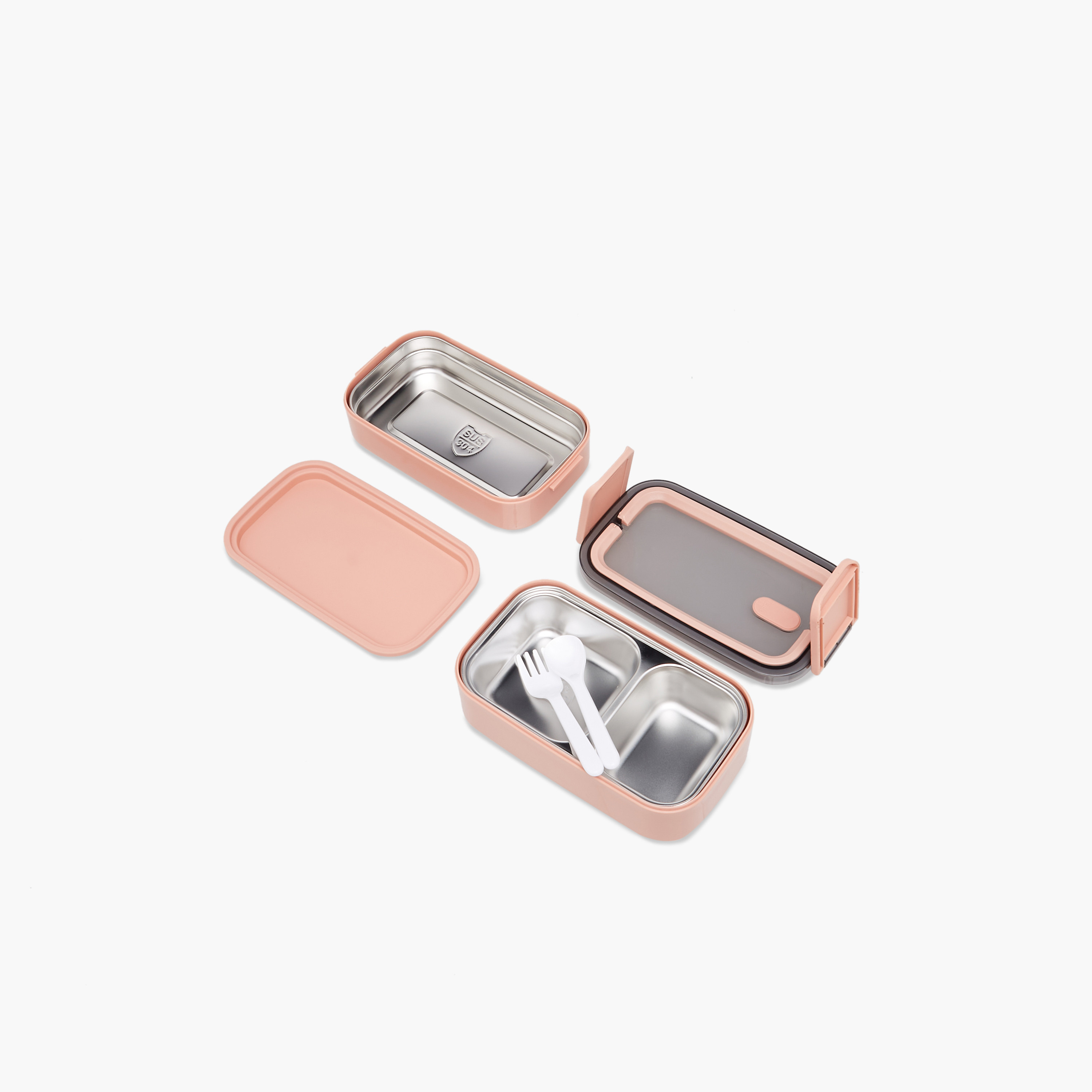 Solid 2-Layer Stainless Steel Lunch Box with Cutlery - 1400 ml-school-lunchessentials-lunchboxes-image-4