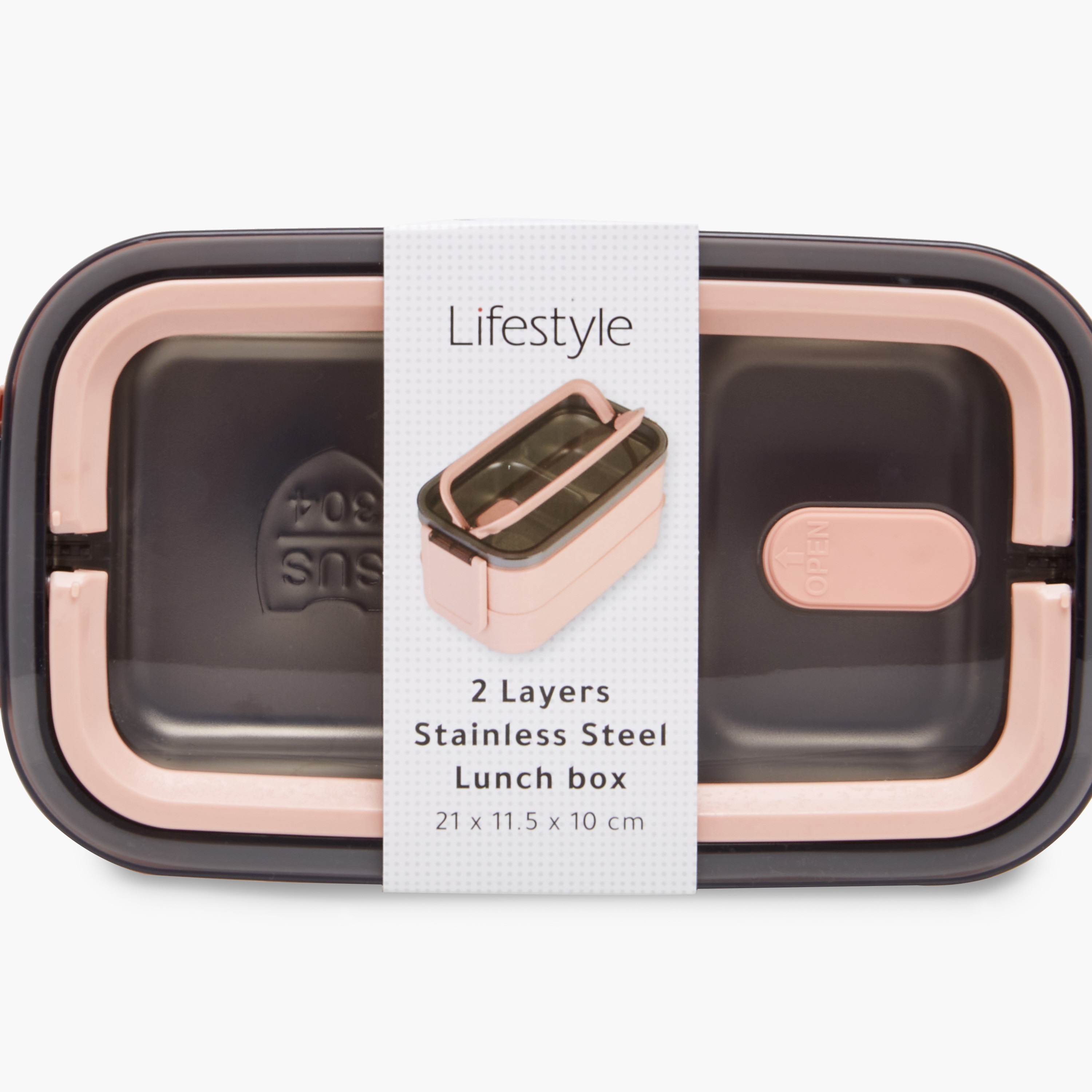 Solid 2-Layer Stainless Steel Lunch Box with Cutlery - 1400 ml-school-lunchessentials-lunchboxes-image-7