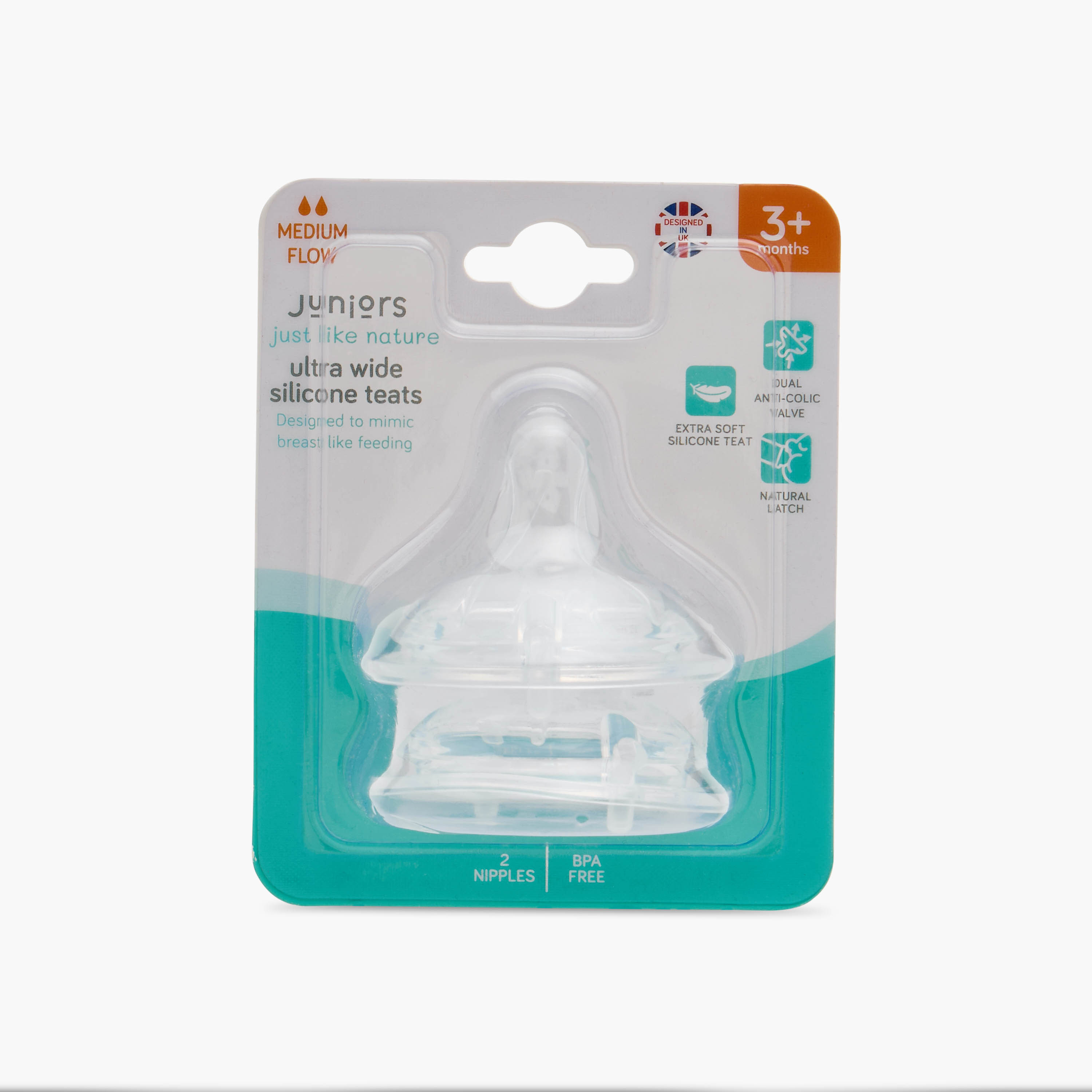 Juniors Medium Flow Silicone Teat - Set of 2-baby-feeding-feedingbottles-bottlesandteats-image-6