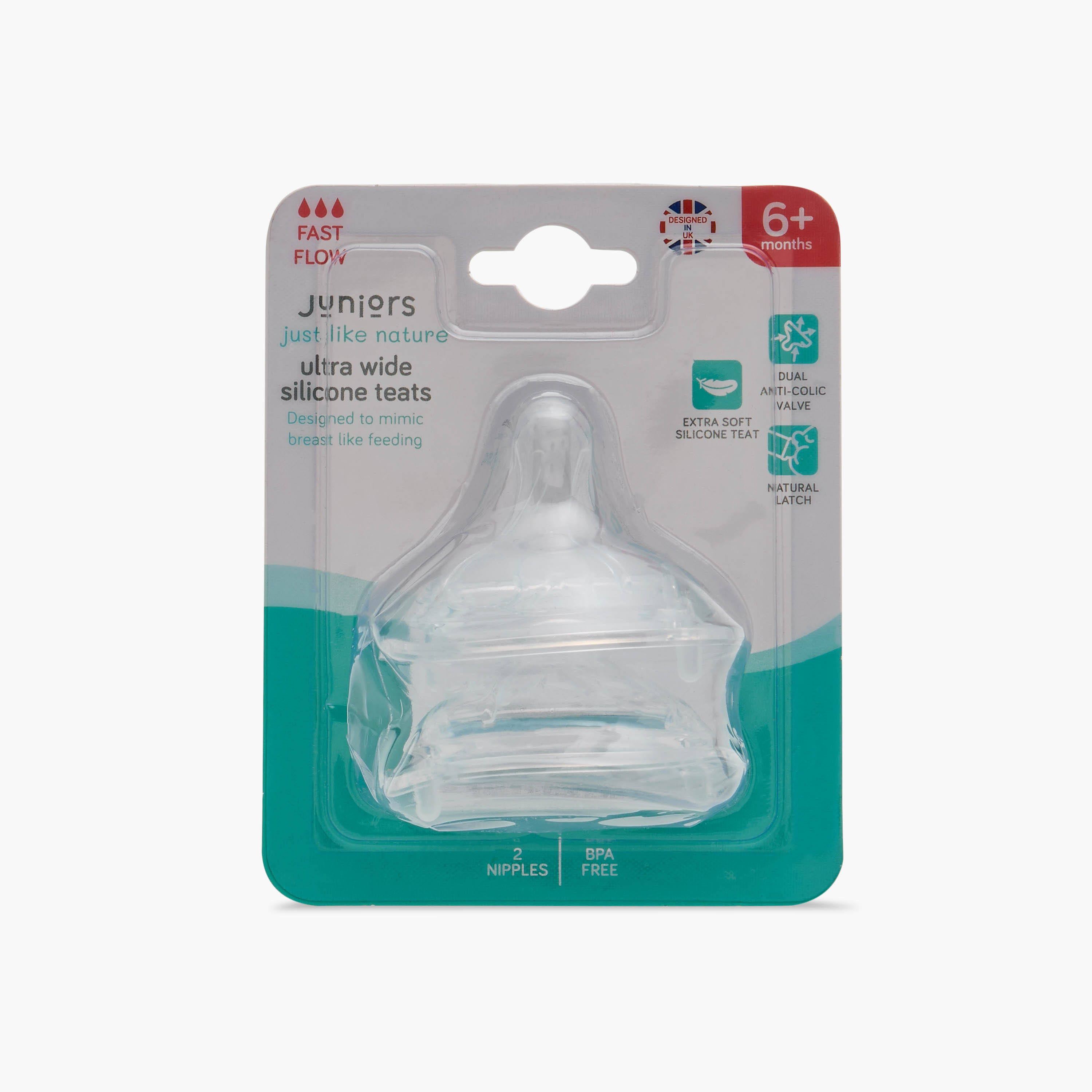 Juniors Fast Flow Silicone Teat - Set of 2-baby-feeding-feedingbottles-bottlesandteats-image-6
