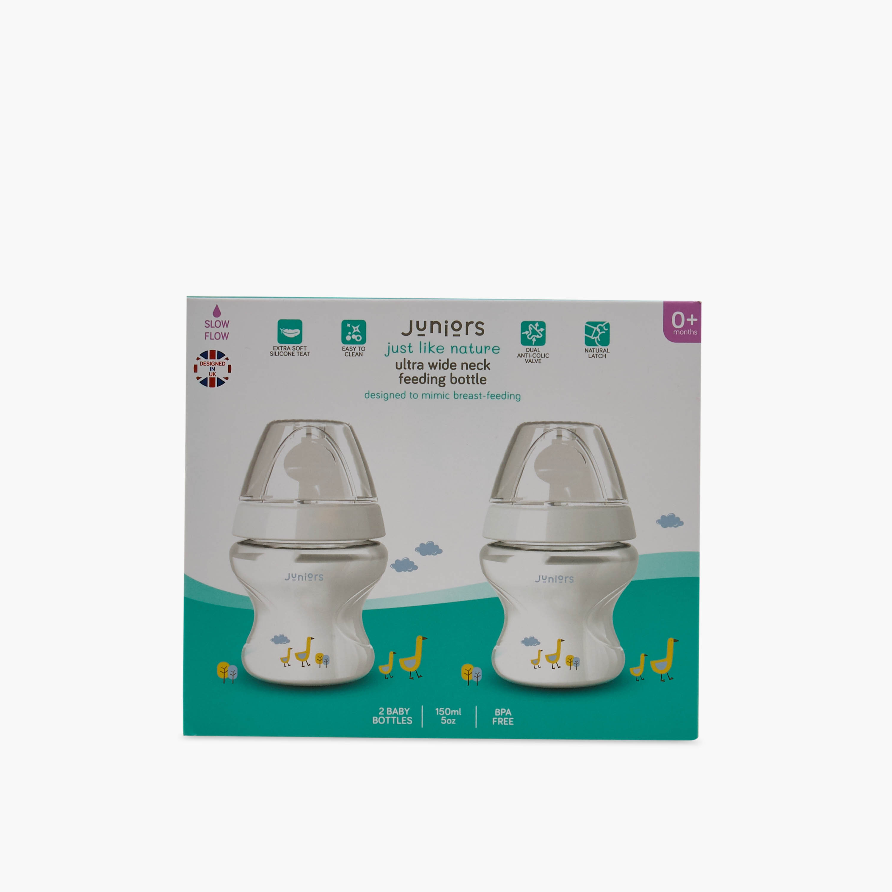 Juniors 2-Piece Dual Anticolic Ultrawide-Neck Slow Flow Feeding Bottle Set - 150 ml-baby-feeding-feedingbottles-bottlesandteats-image-12