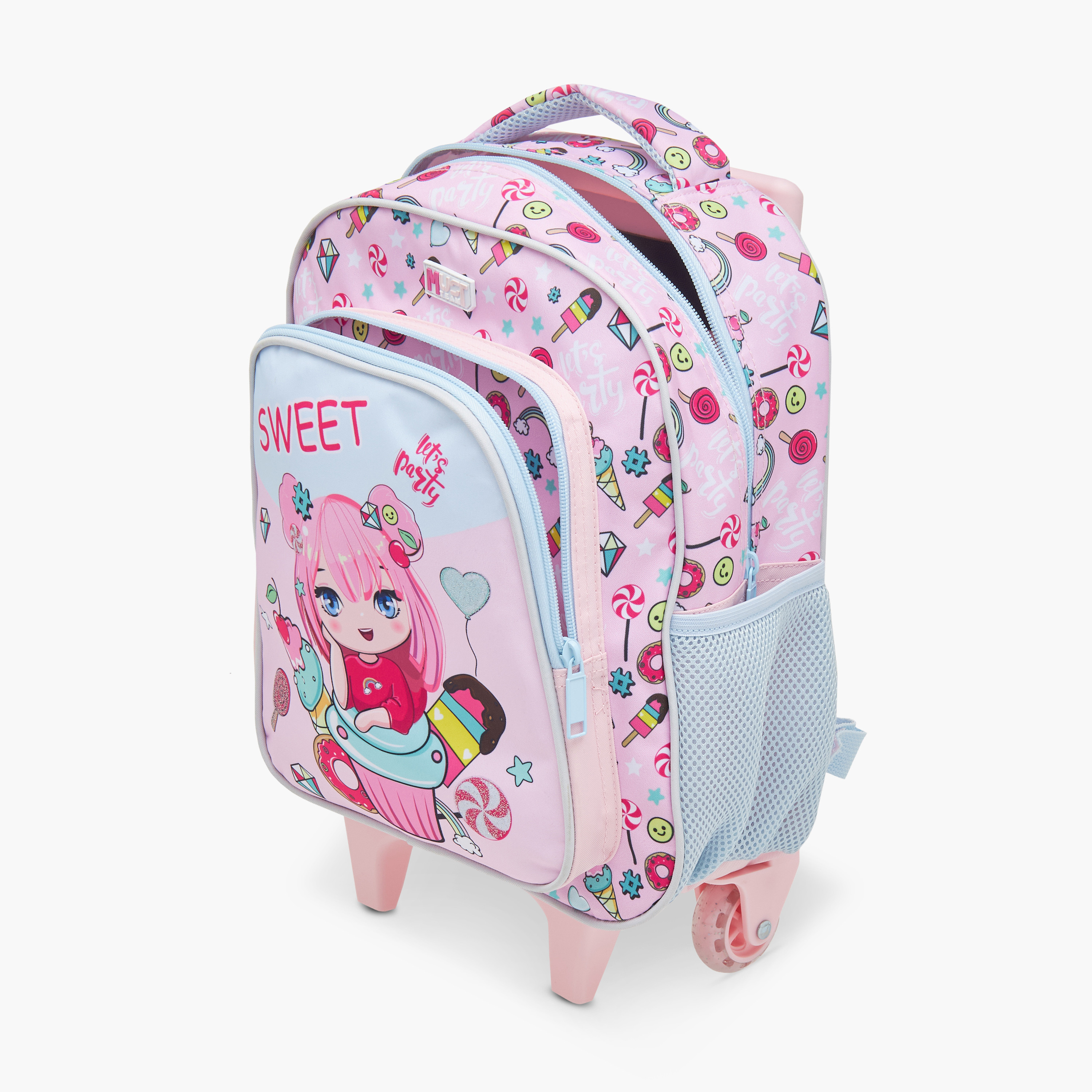 MUST Printed 3-Piece School Trolley Bag Set for Girls 2-5 Years with Lunch Bag and Pencil Pouch -school-bagsandbackpacks-trolleybags-image-14