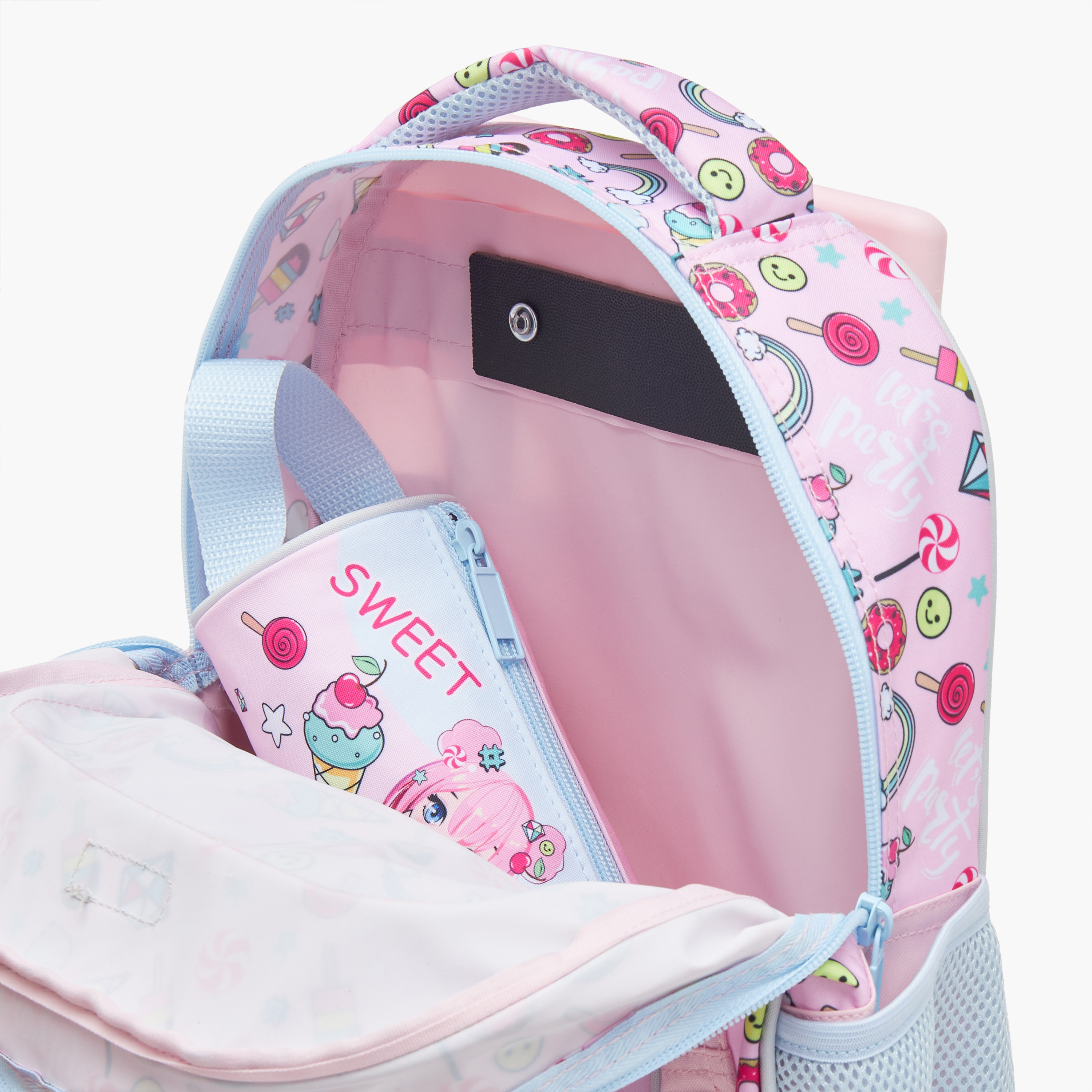 طقم شنطة ترولي مدرسية 3 قطع للبنات 2-5 سنوات مع شنطة غداء ومقلمة بطبعات من ماست-school-bagsandbackpacks-trolleybags-image-15