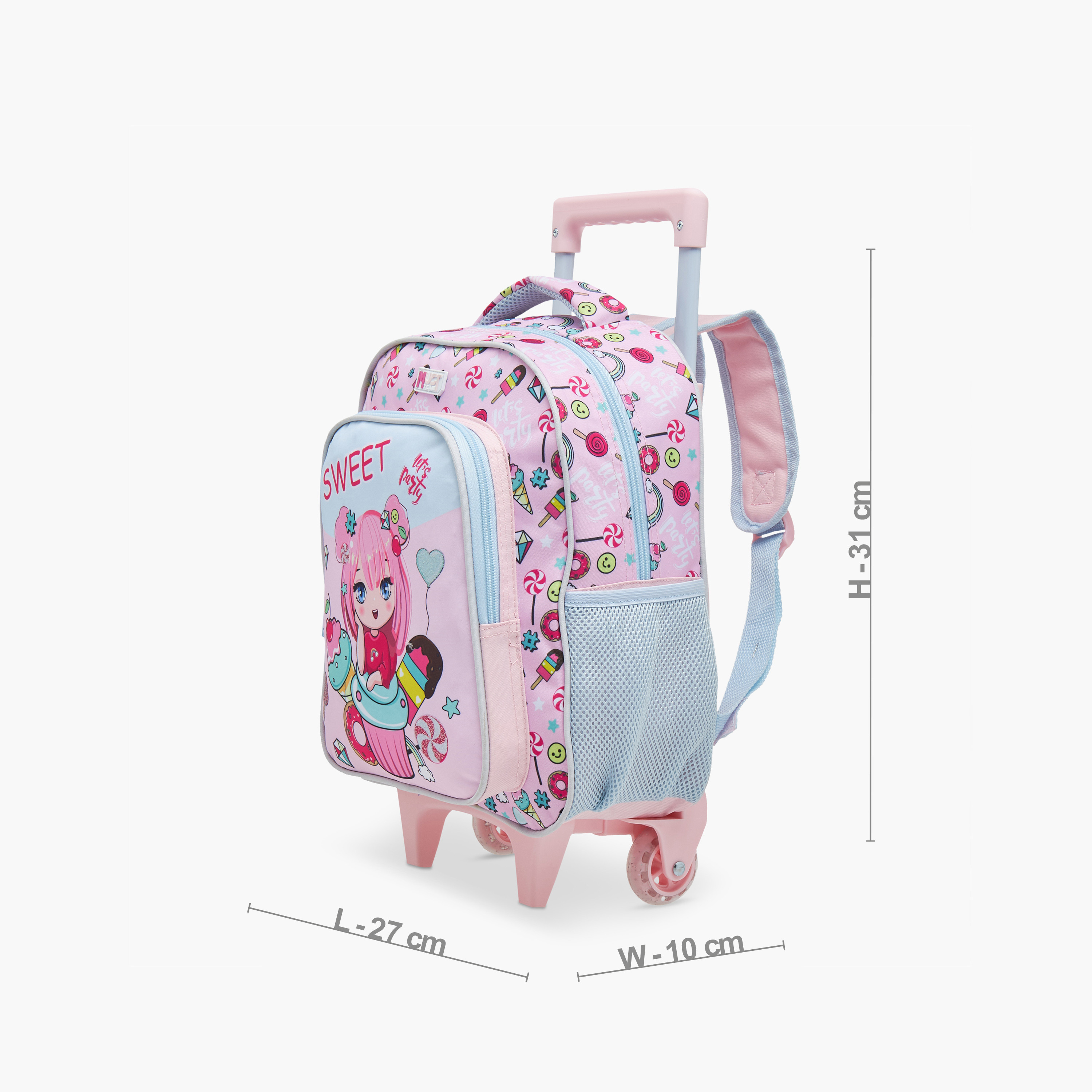 MUST Printed 3-Piece School Trolley Bag Set for Girls 2-5 Years with Lunch Bag and Pencil Pouch -school-bagsandbackpacks-trolleybags-image-3