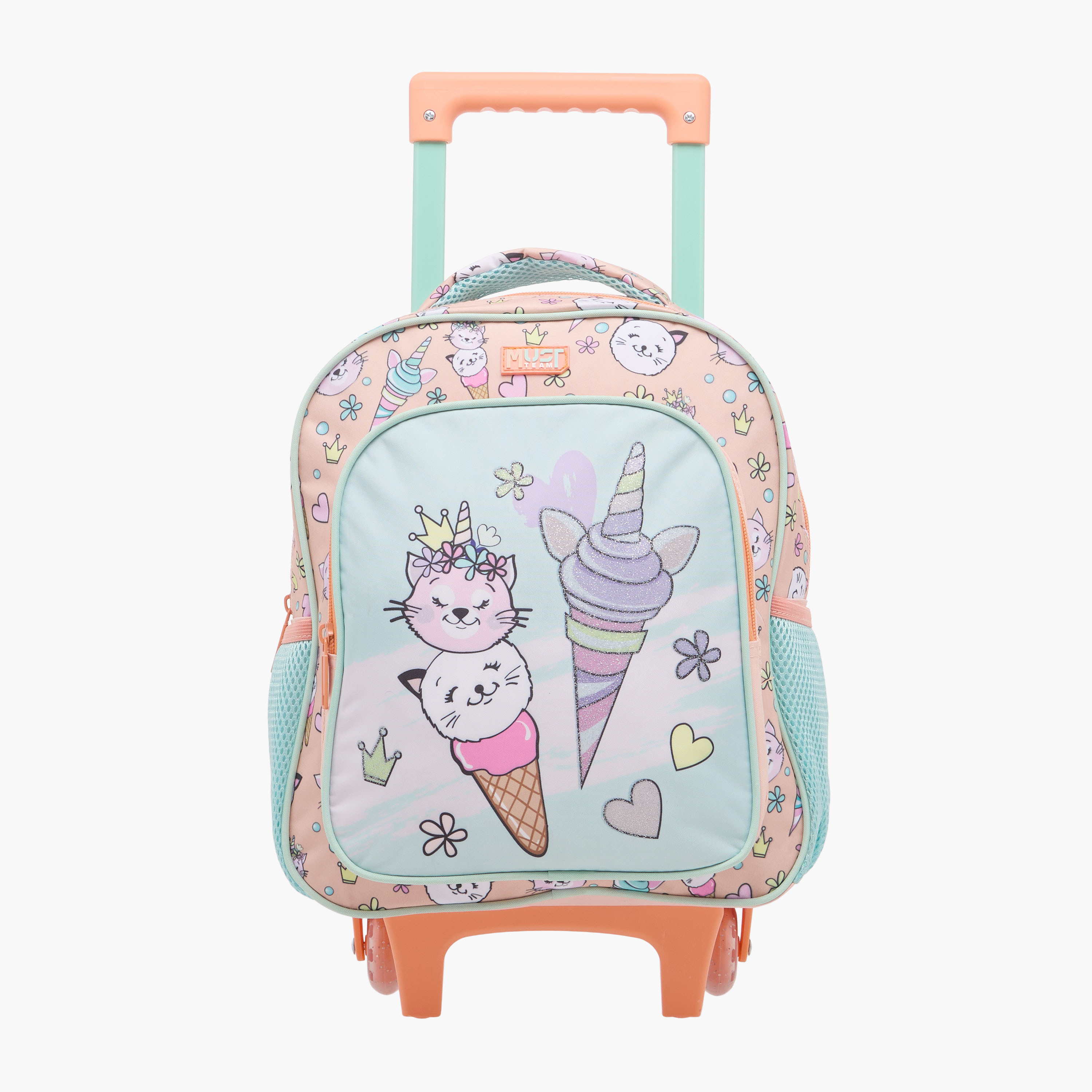 MUST Cats 3-Piece School Trolley Bag Set for Girls 2-5 Years with Lunch Bag and Pencil Pouch -school-bagsandbackpacks-trolleybags-image-2