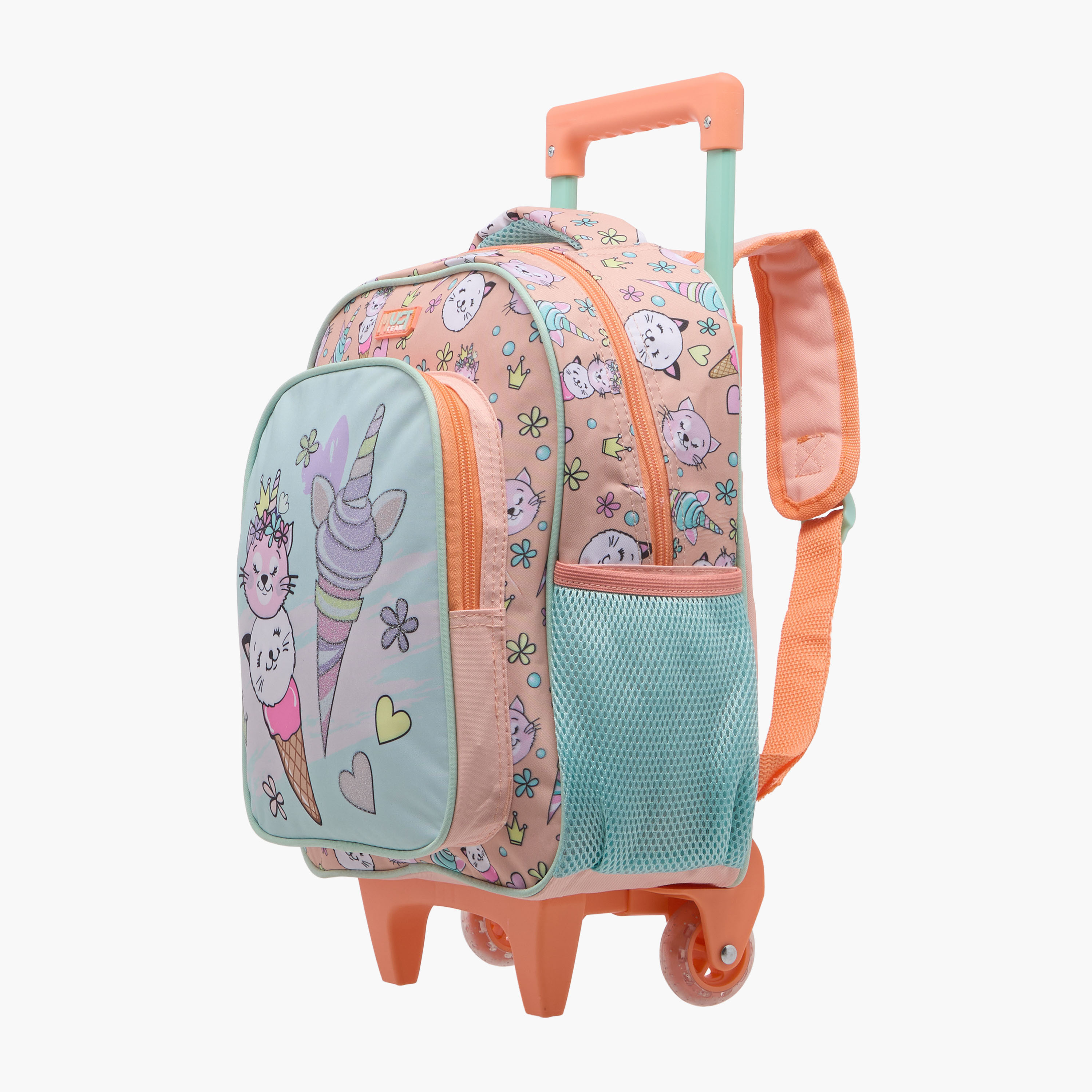 طقم شنطة ترولي مدرسية 3 قطع للبنات 2-5 سنوات مع شنطة غداء ومقلمة بتصميم قطط من ماست-school-bagsandbackpacks-trolleybags-image-4